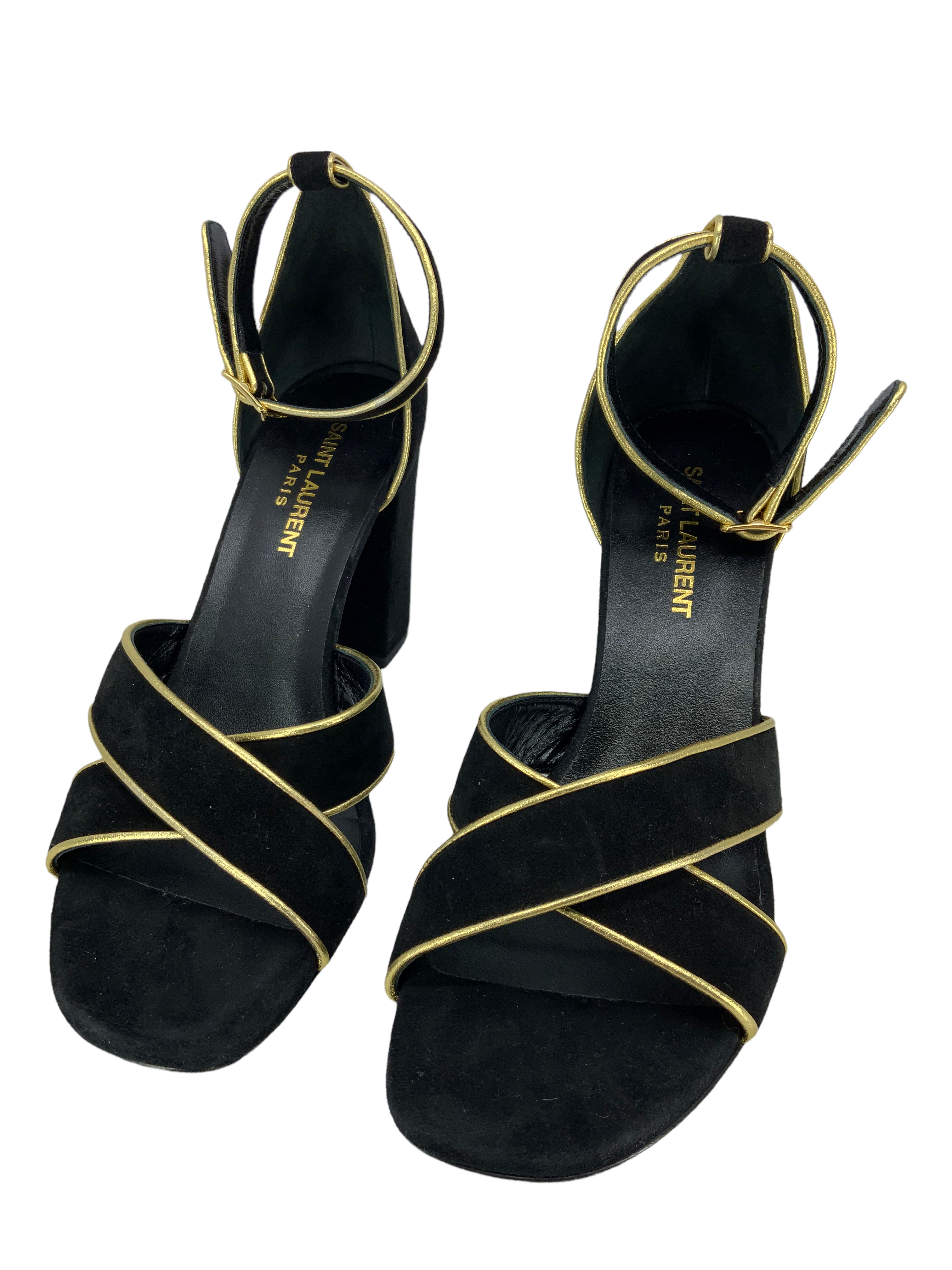 Saint Laurent Suede Ankle Strap Sandals for Women - Size 8 | Luxury Designer Shoes for Summer, Weddings & Special Occasions