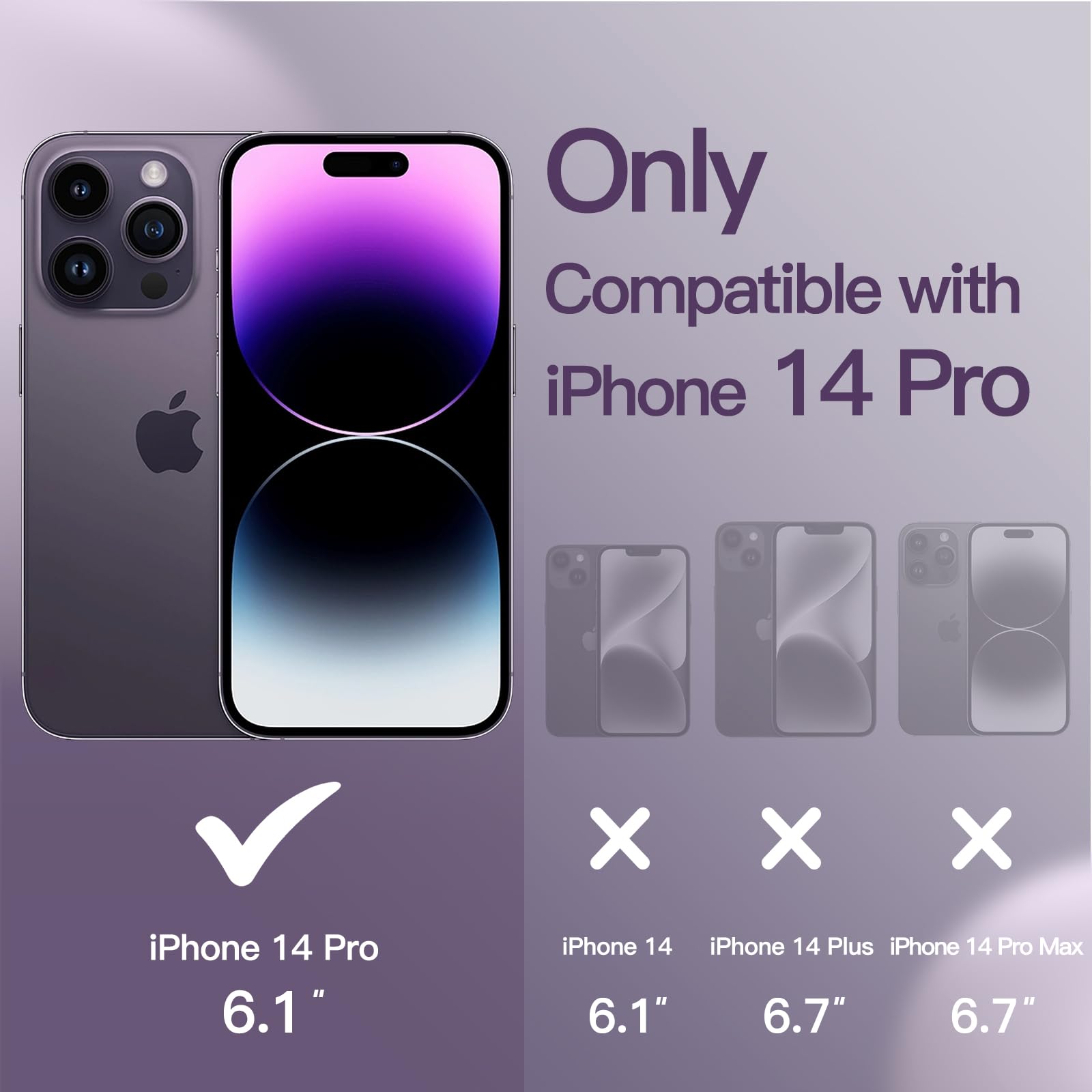 JETech Magnetic Silicone Case for iPhone 14 Pro 6.1-Inch | MagSafe Compatible | Full Camera Protection | Shockproof & Scratch-Resistant Cover (Deep Purple) | Perfect for Daily Use, Travel & Outdoor Activities