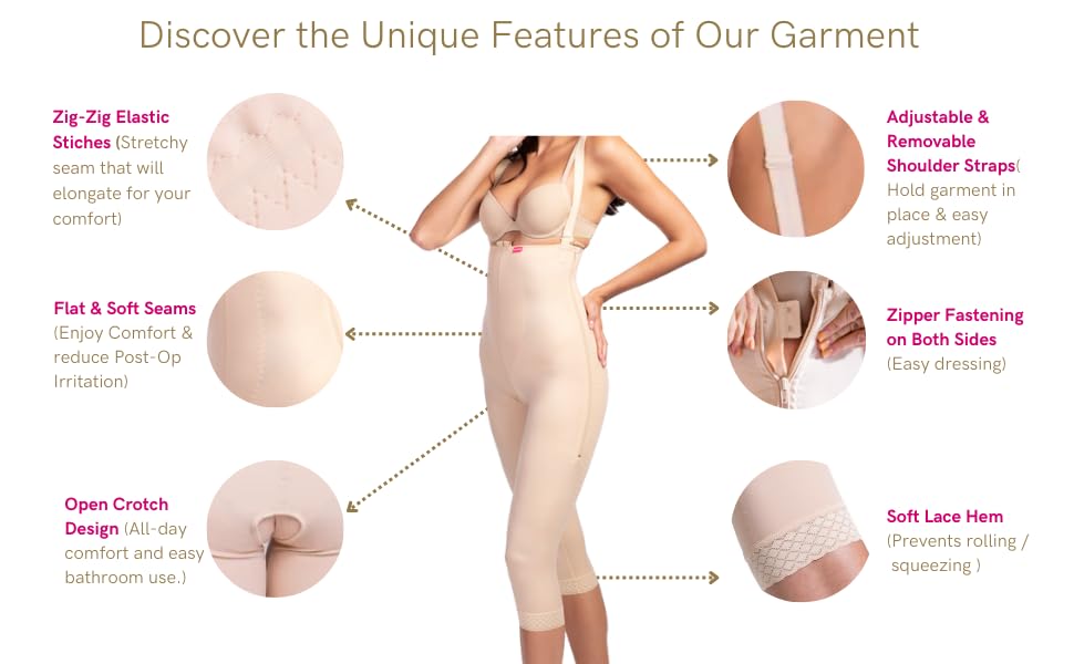 Post-Surgery LIPOELASTIC VD Comfort Compression Garment - Liposuction Recovery Shapewear, Tummy Control Body Shaper, Colombian Fajas for Women | Perfect for Post-Op Care, Waist Training & Everyday Slimming