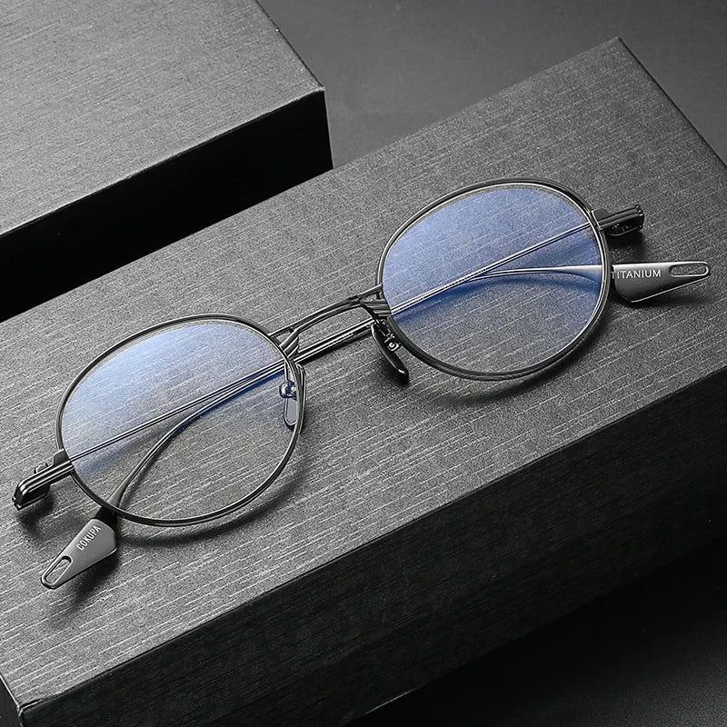 Aror Unisex Full Rim Oval Round Titanium Eyeglasses Frame 14222 - Lightweight Durable Glasses for Men & Women - Perfect for Reading, Work, and Everyday Wear
