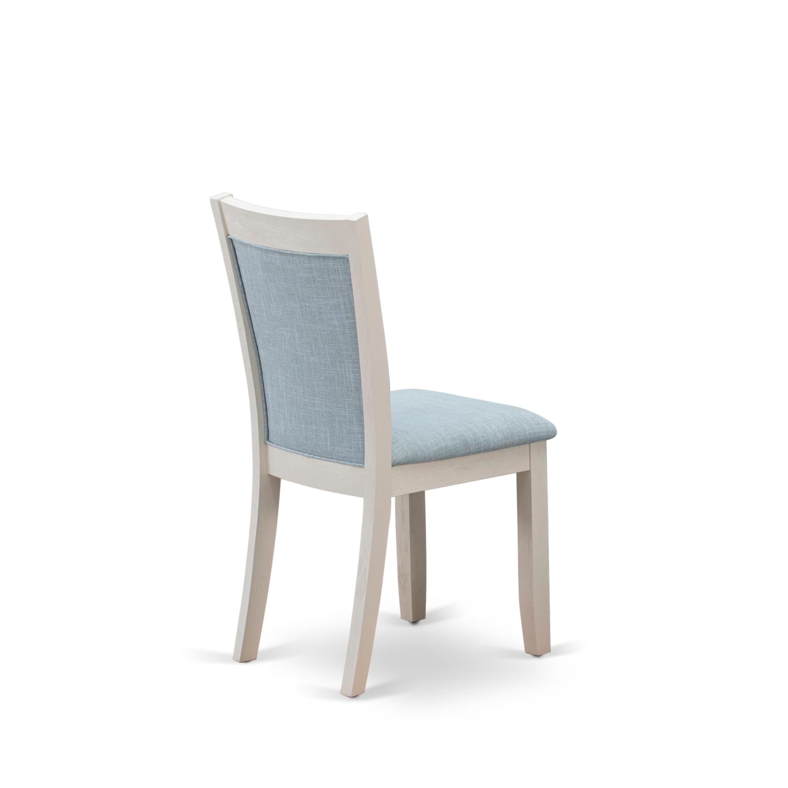 East West Furniture 5-Piece Kitchen Table Set for 4 - 40x72 Inch Rectangle Dining Table with V-Legs & 4 Baby Blue Linen Fabric Parson Chairs, Multi-Color | Perfect for Small Dining Rooms, Breakfast Nooks, and Cozy Family Meals