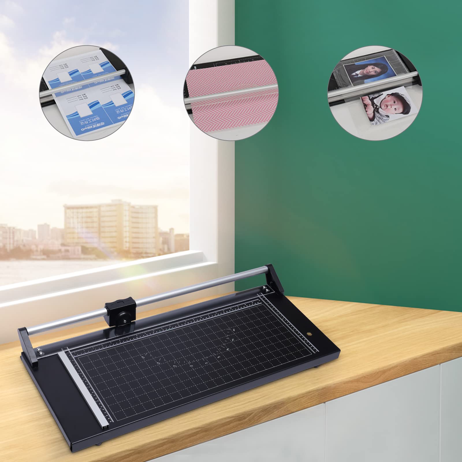 24 Inch Manual Rotary Paper Trimmer - Precision Cutter for Photo Paper, Film, Art Card Stock & Labels | Perfect for Scrapbooking, Crafting & Office Use