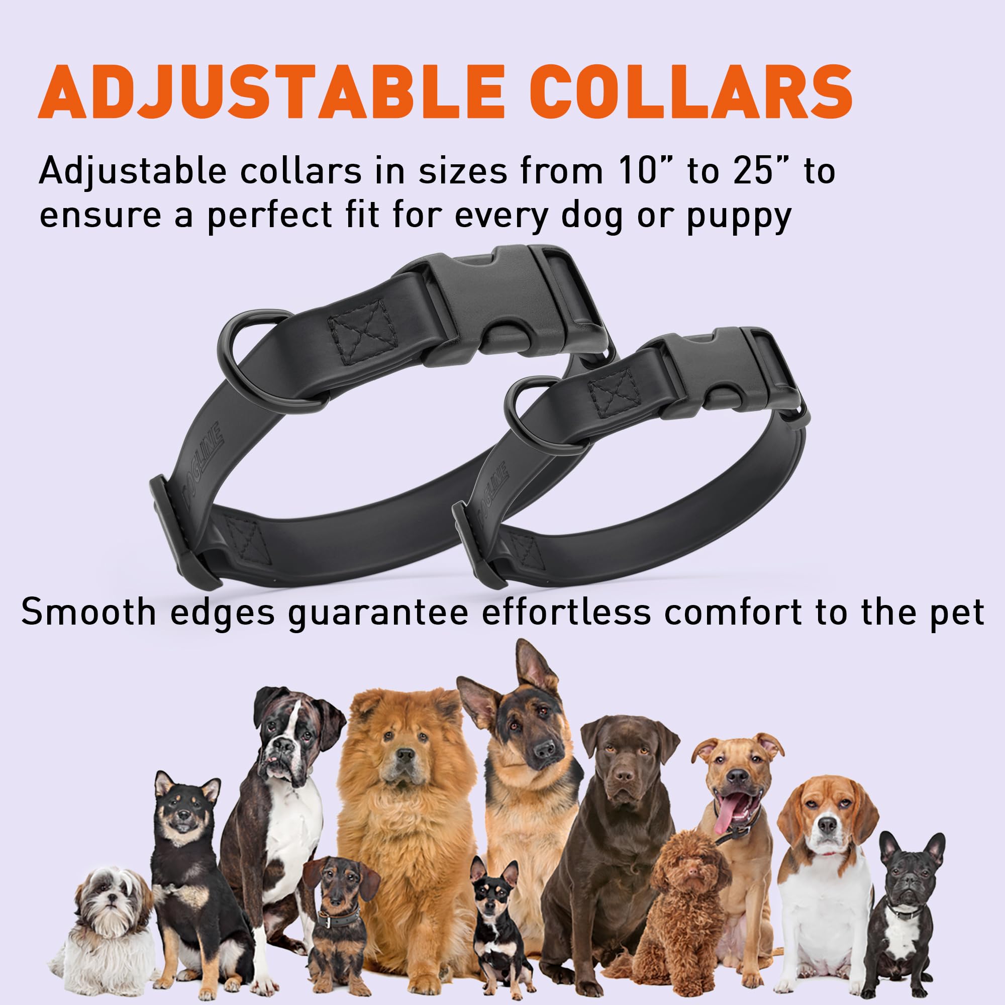 Waterproof Biothane Dog Collar with Quick Release Buckle - Odor-Proof, Easy Clean Nylon Webbing for Small, Medium & Large Dogs (1