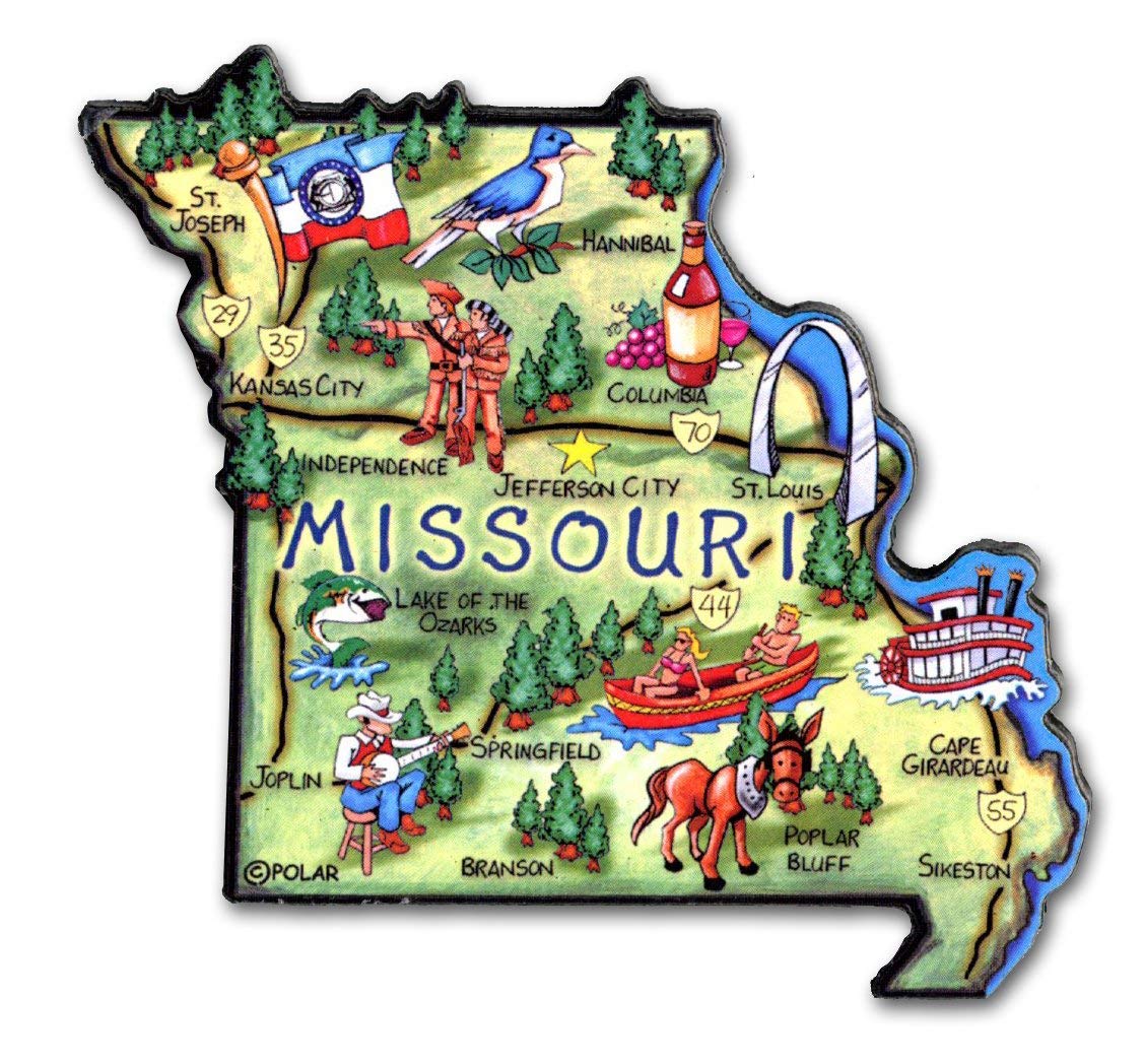 Missouri The Show Me State Artwood Jumbo Fridge Magnet - Large Decorative Souvenir for Refrigerators, Lockers & Office Spaces