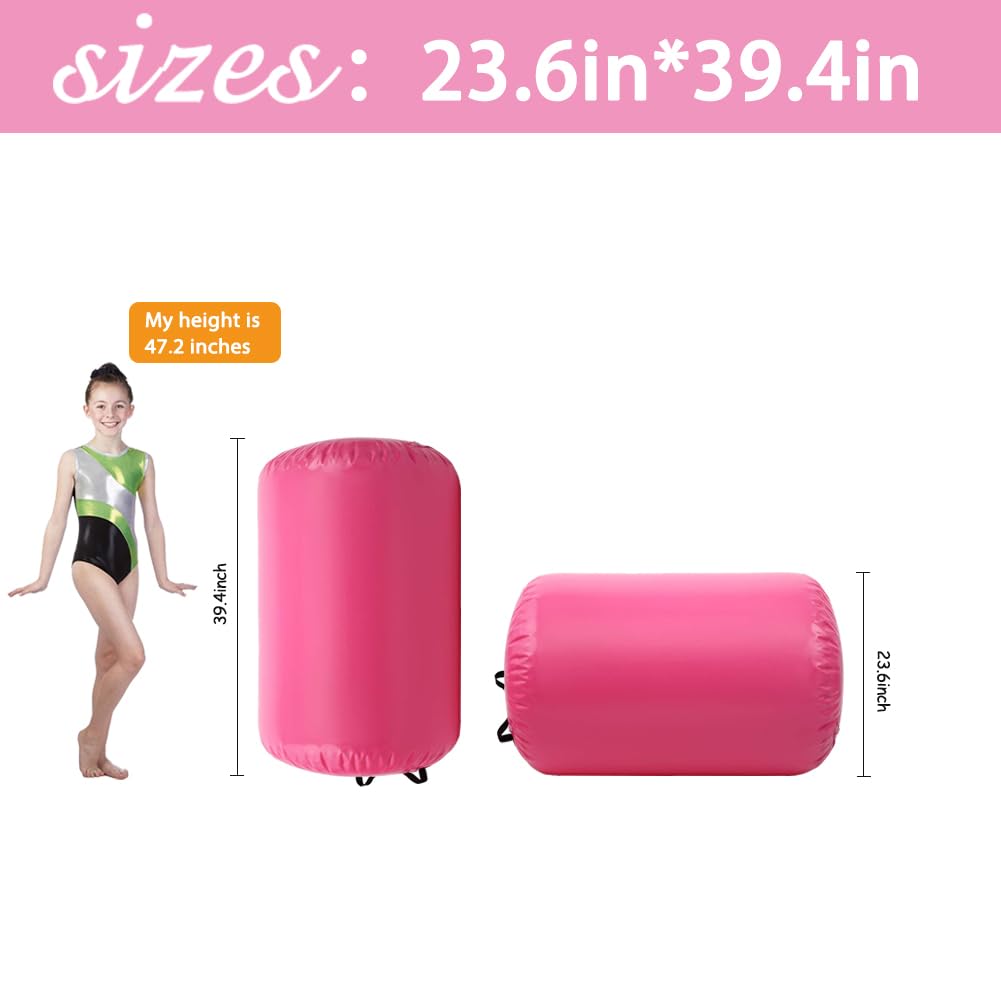 Inflatable Air Tumbling Mat with Electric Pump - Gymnastics Barrel Roller for Home Gym, Cheerleading & Yoga Practice | Perfect for Kids Training, Fitness Exercises & Indoor Sports Activities