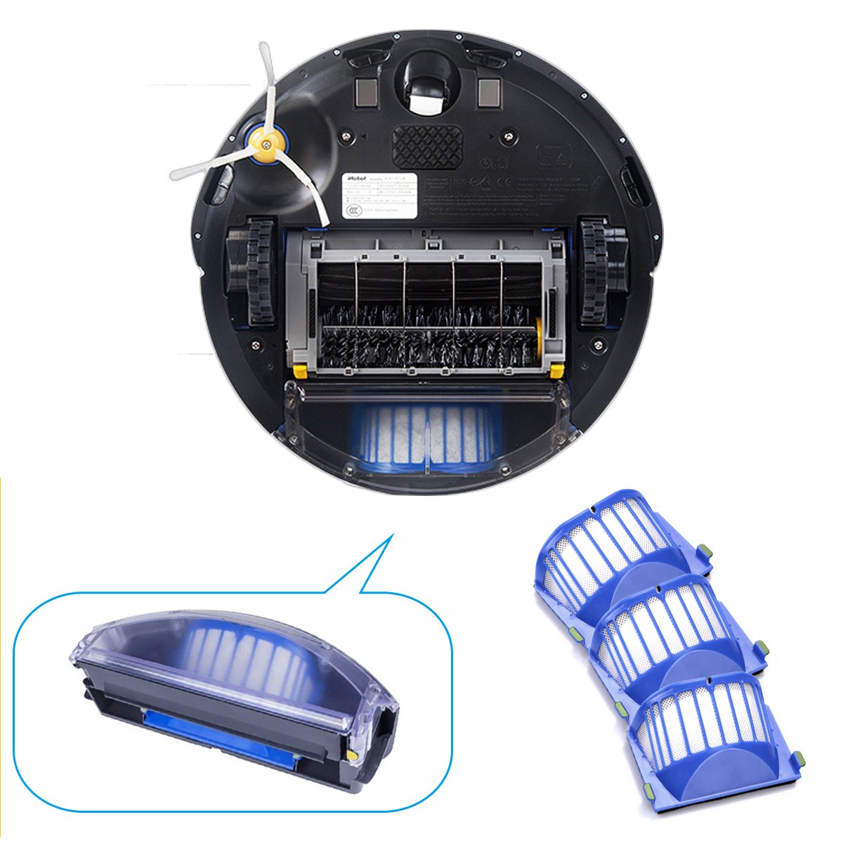 Original Roomba 500 600 610 620 650 Series Replacement Parts - Compatible with iRobot Vacuum Cleaner - Perfect for Filters, Brushes, Wheels & Maintenance