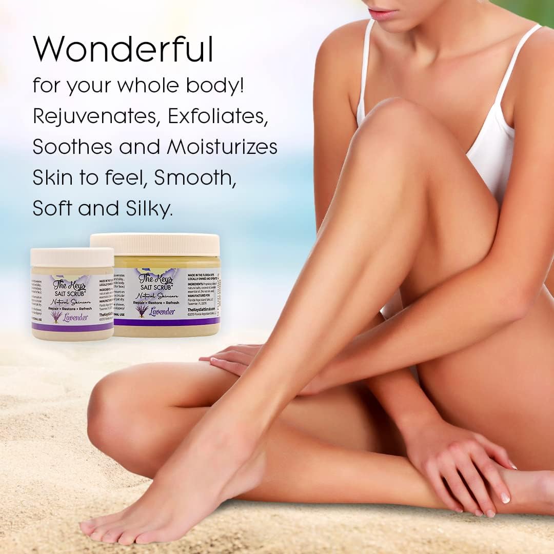 Premium Exfoliating Sea Salt Body Scrub - Lavender Scented Skin Care for Smooth & Soft Skin (12 oz) | Ideal for Spa Day, Gift Sets & At-Home Self Care Routine