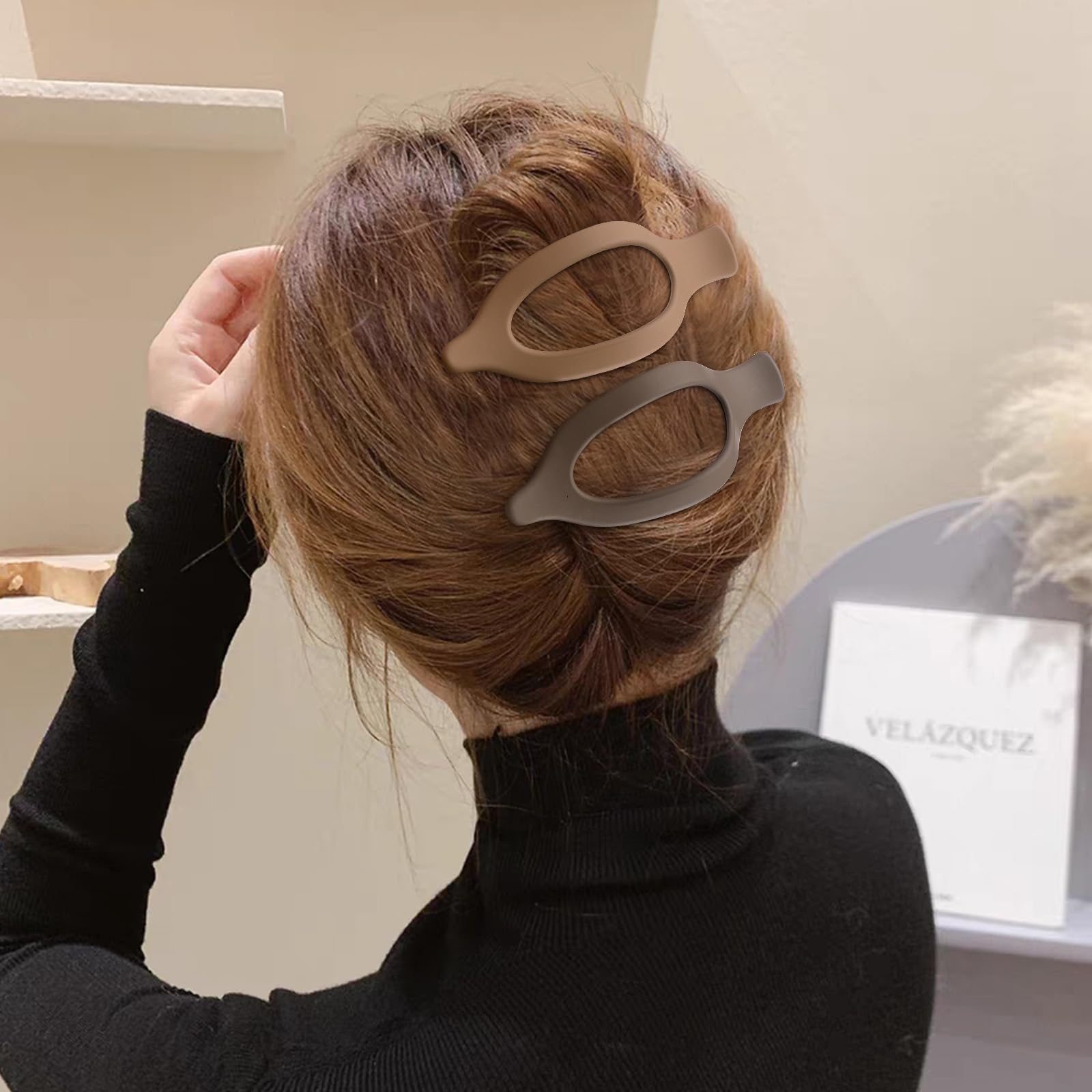 4Pcs Large Matte Hair Claw Clips - Neutral Hair Accessories for Women, Perfect for Ponytails, Buns & Everyday Styling