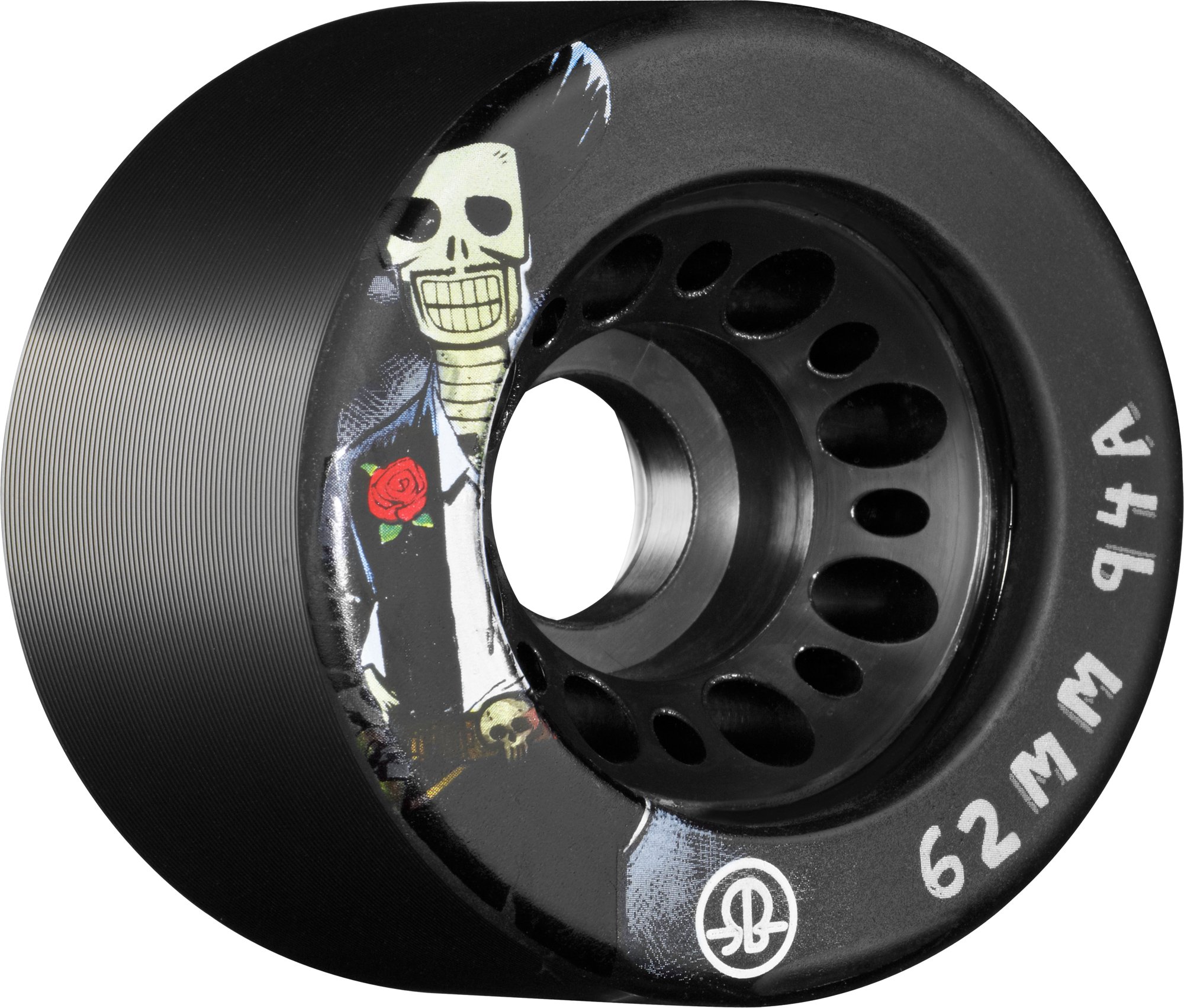 RollerBones Day of The Dead Speed & Derby Skate Wheels - 4 Pack with Durable Nylon Core - Perfect for Roller Derby, Artistic Skating & Halloween Costume Accessories