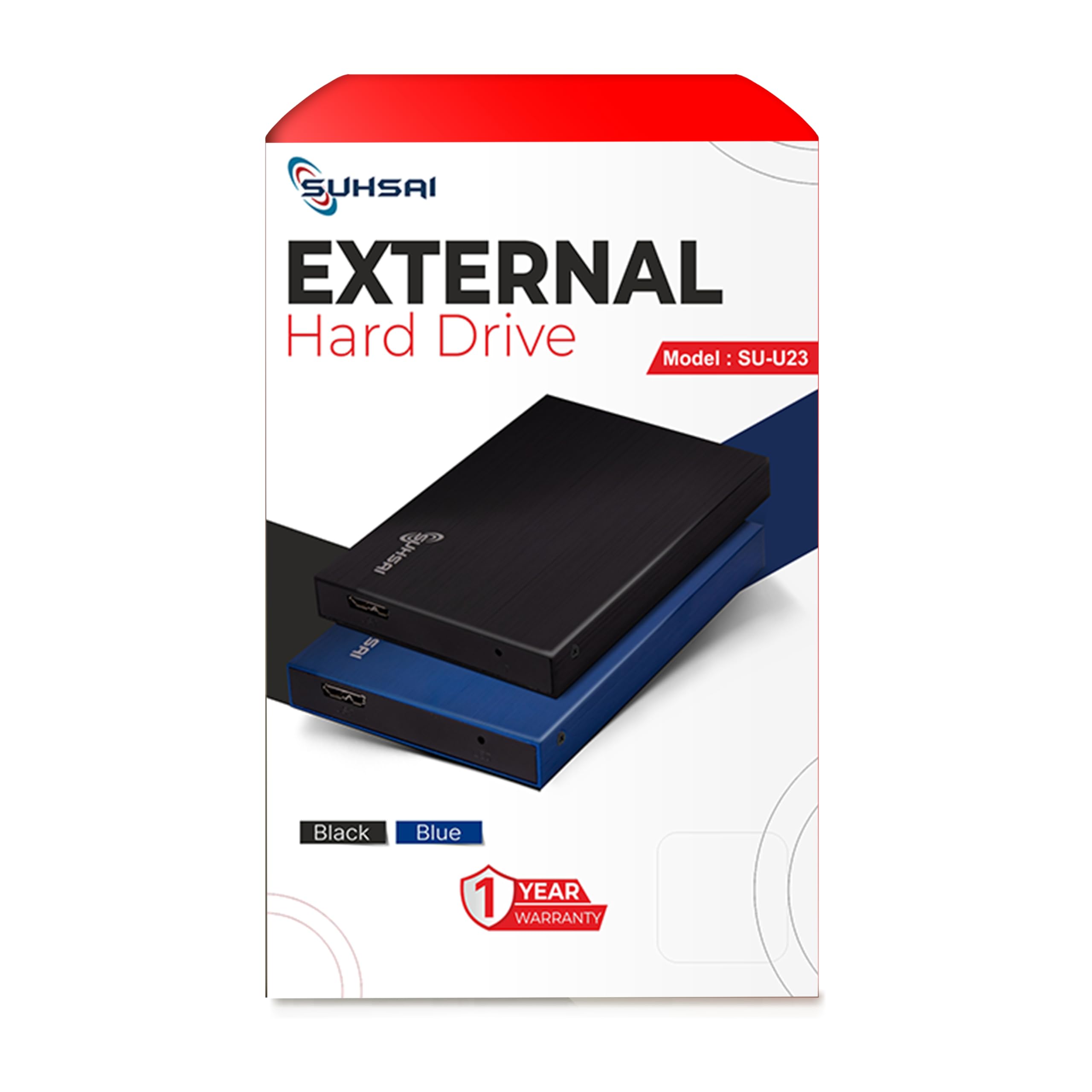 Suhsai 250GB Portable External Hard Drive - USB 3.0 HDD, 2.5 Inch Compact Data Storage for PC, Mac, Laptop, Xbox One, PS4 - Perfect for Gaming, Backup & Travel (Black)