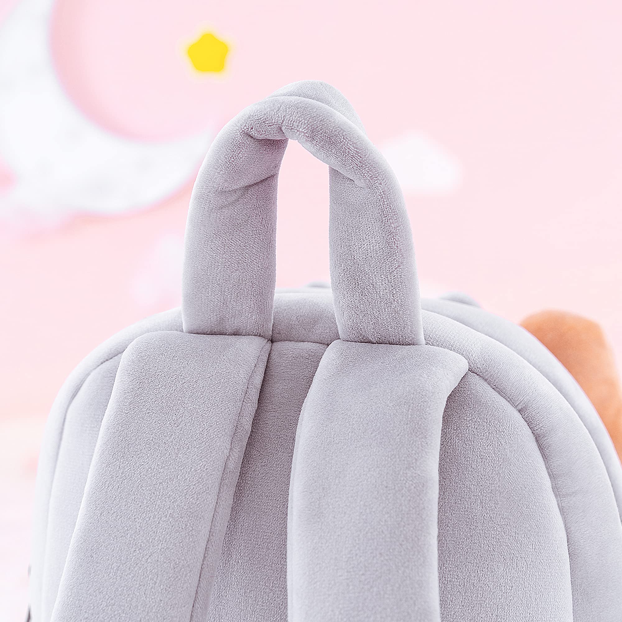 Gloveleya Soft Plush Cat Backpack for Toddlers - Gray Cute Plush Doll Carrier | Perfect for Travel, School & Outdoor Adventures