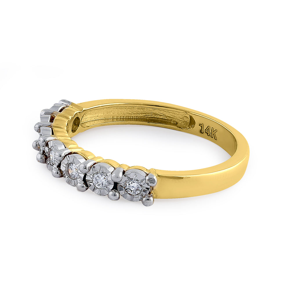14K Yellow Gold Round Diamond Engagement Ring for Women - Elegant Wedding Band, Anniversary Gift, Promise Ring for Her