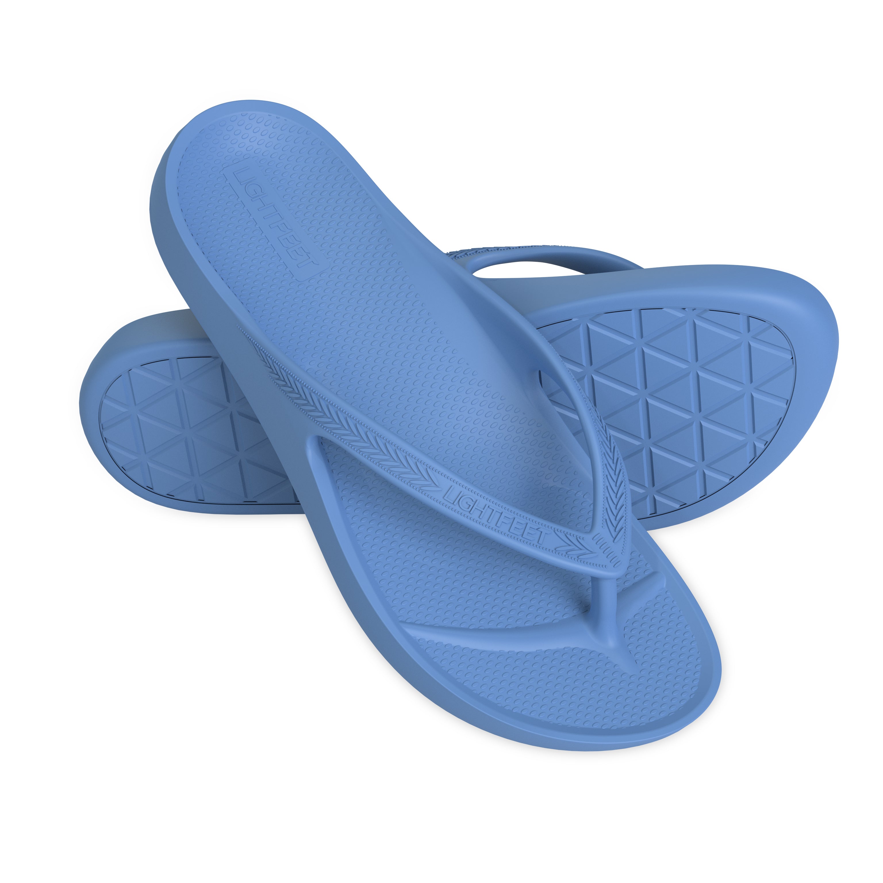 LightFeet Arch Support Flip Flops for Women & Men - Comfortable Denim Sandals with Orthotic Support - Perfect for Beach, Pool, and Summer Walking