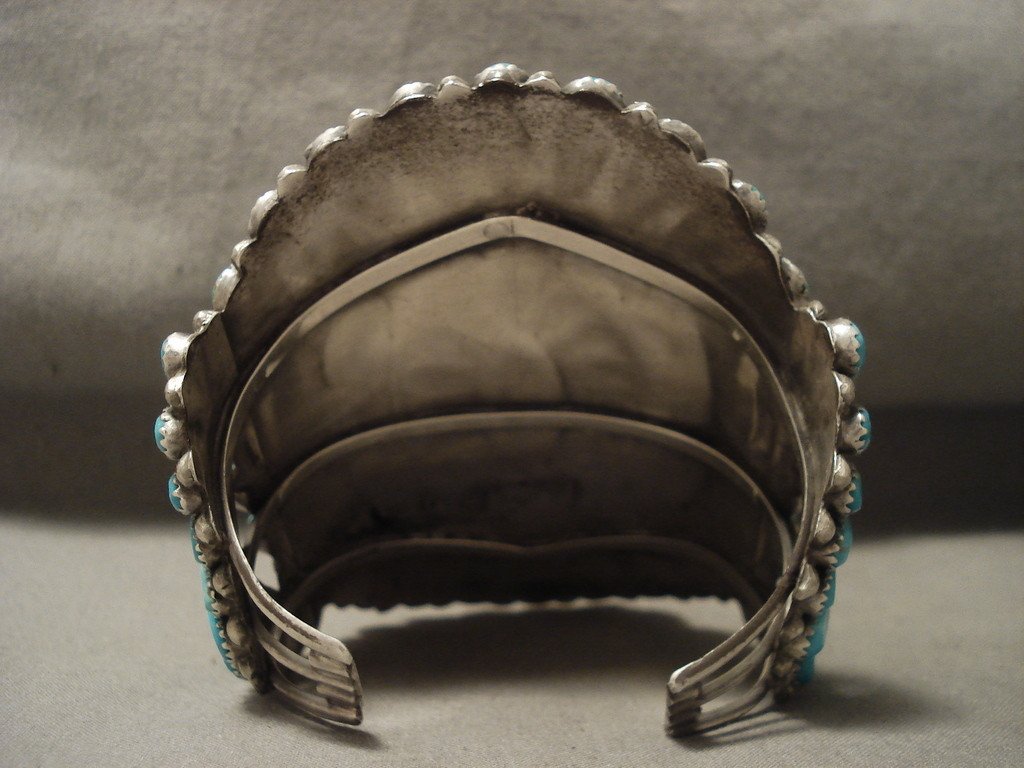 Authentic Vintage Navajo Turquoise Silver Bracelet - 109g Heavy Native American Jewelry for Women & Men - Perfect for Boho, Western & Festival Fashion