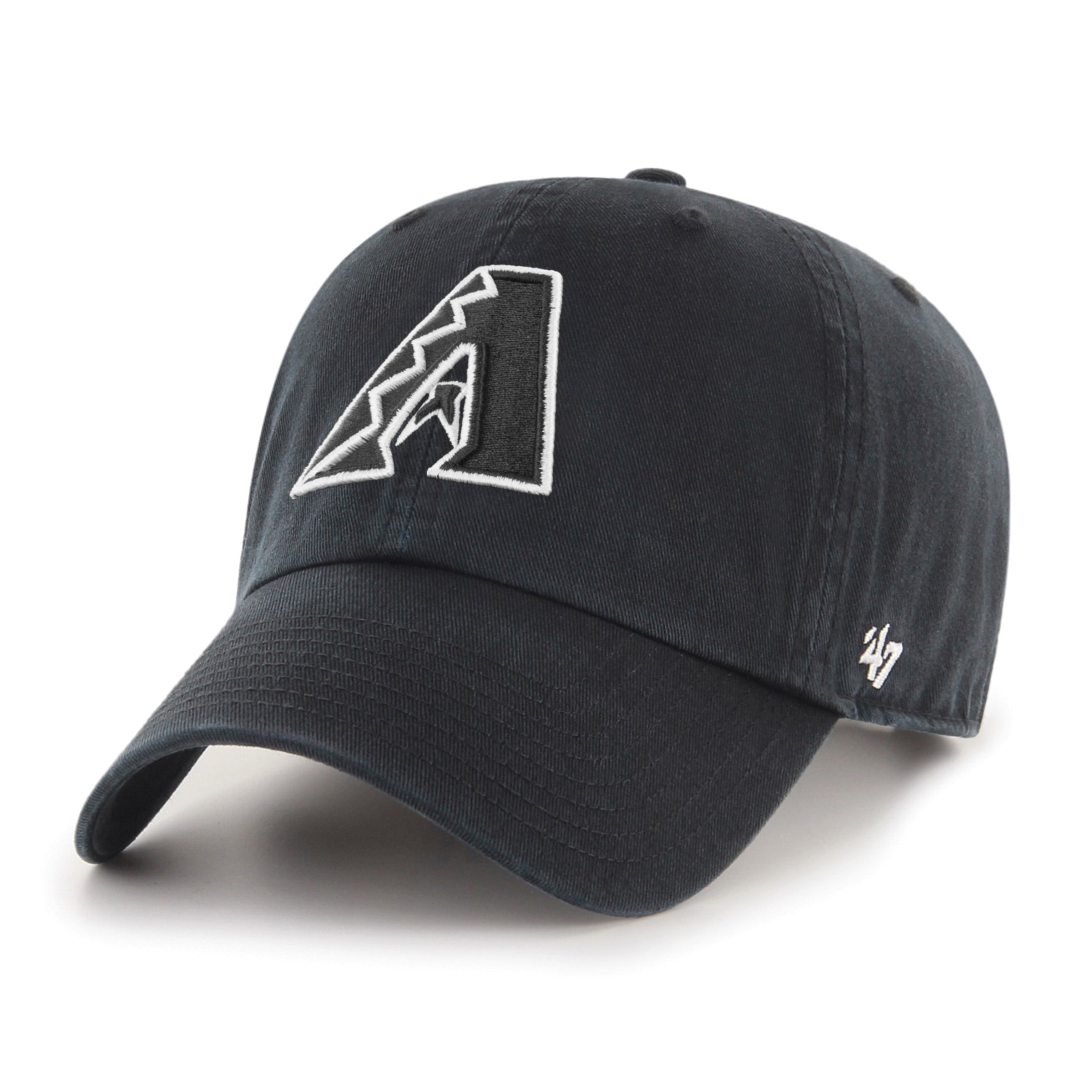 47 Brand Arizona Diamondbacks Cleanup Adjustable Baseball Cap - Black & White Hat for Men & Women | Perfect for Baseball Games, Outdoor Activities & Casual Wear