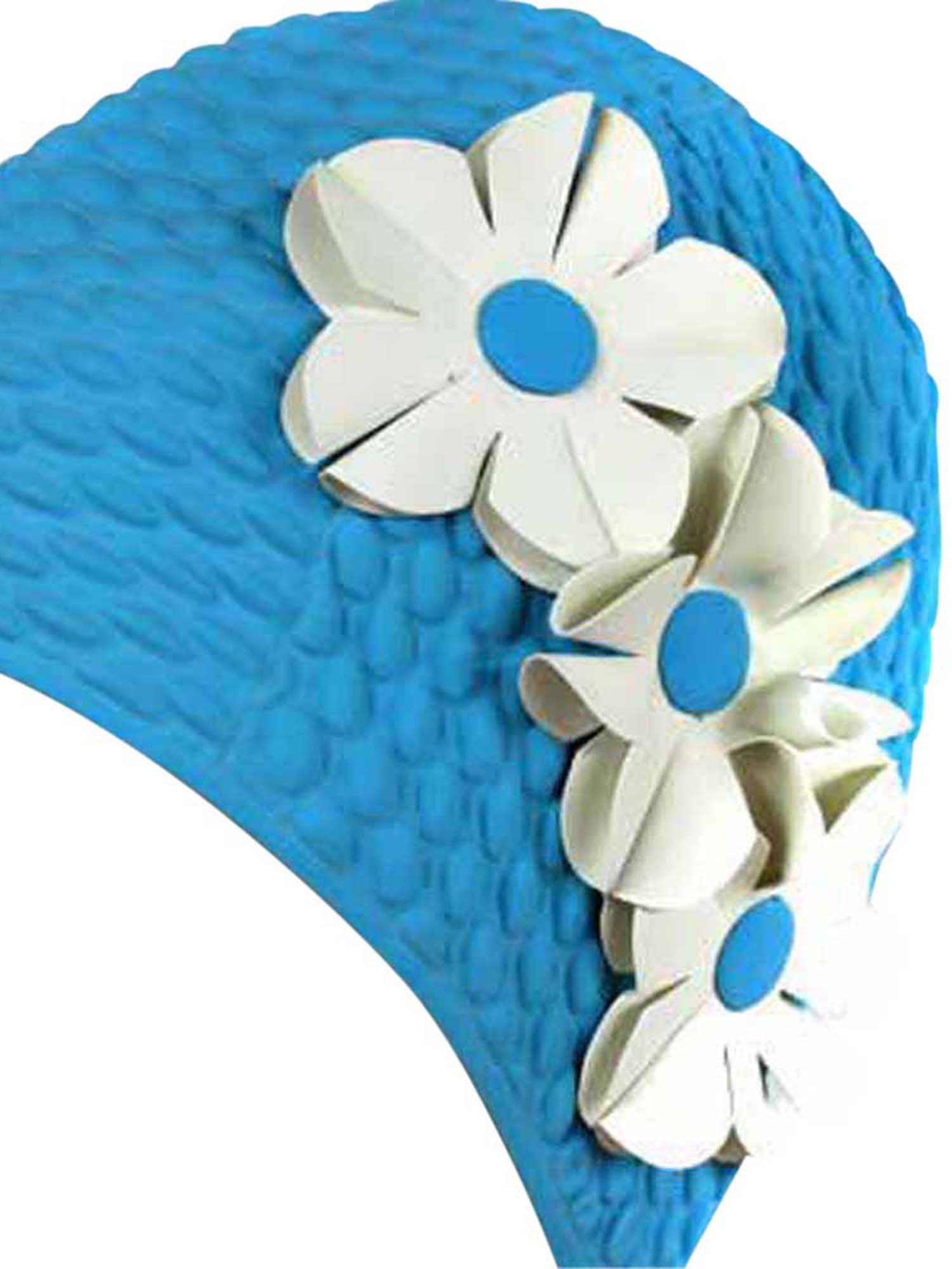 Premium Latex Swim Cap with Floral Design - Comfortable & Waterproof for Swimming, Aqua Aerobics & Competitive Training
