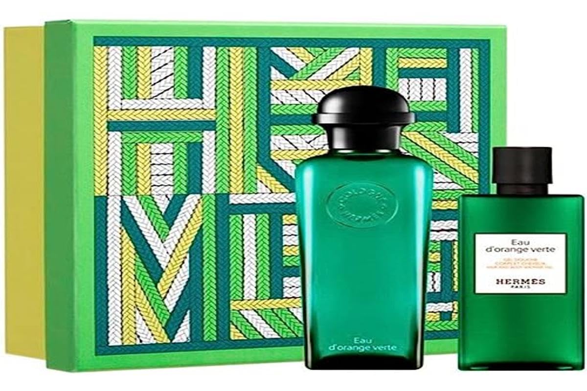 HERMES Paris Eau d'Orange Verte Eau de Cologne 100ml Spray + 80ml Shower Gel Set - Fresh Citrus Fragrance for Men & Women - Perfect for Daily Use, Gifts & Special Occasions