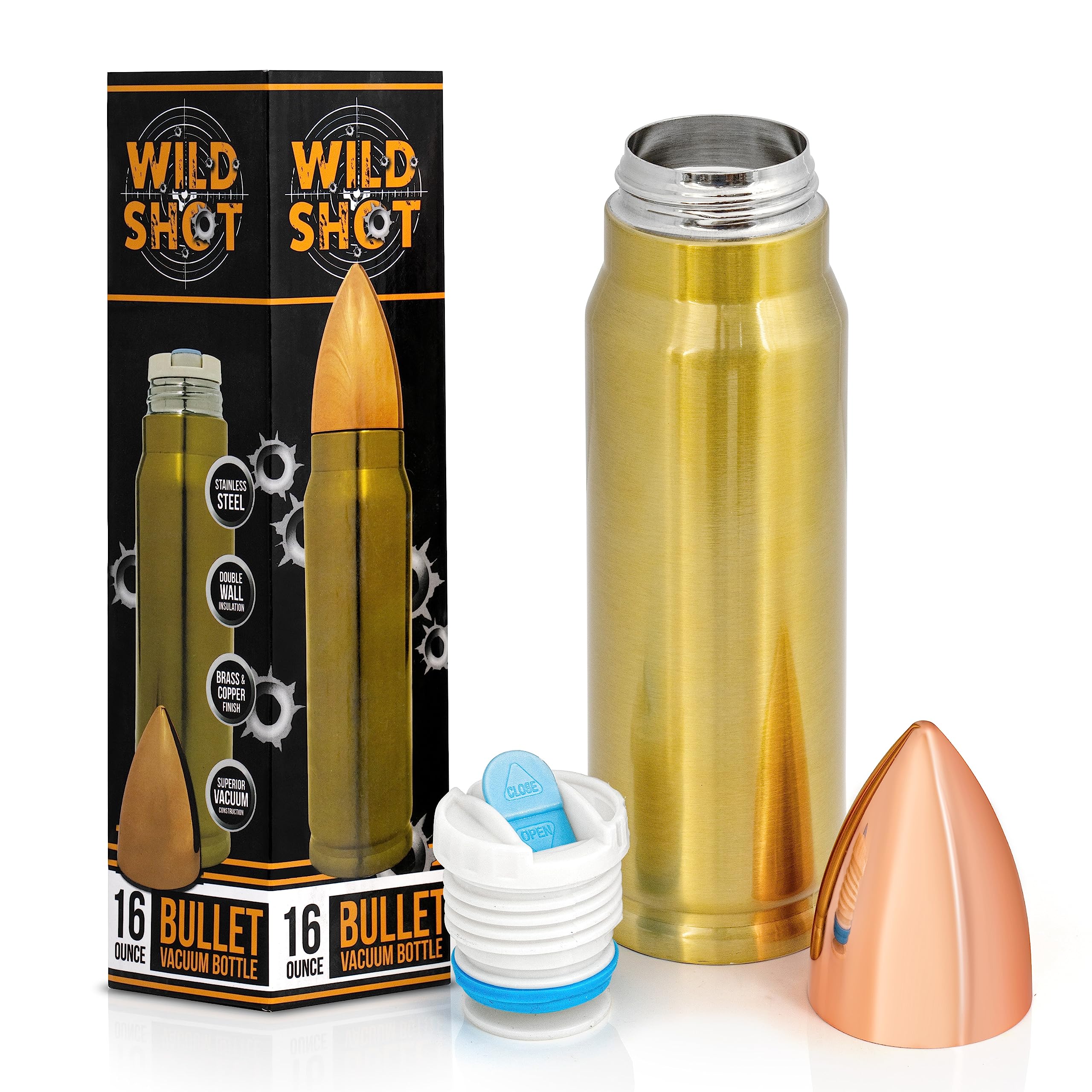 Stainless Steel 17oz (500ml) Vacuum Insulated Bullet Tumbler Cup - Keeps Drinks Hot/Cold for Hours - Perfect for Gym, Office, Travel & Outdoor Activities