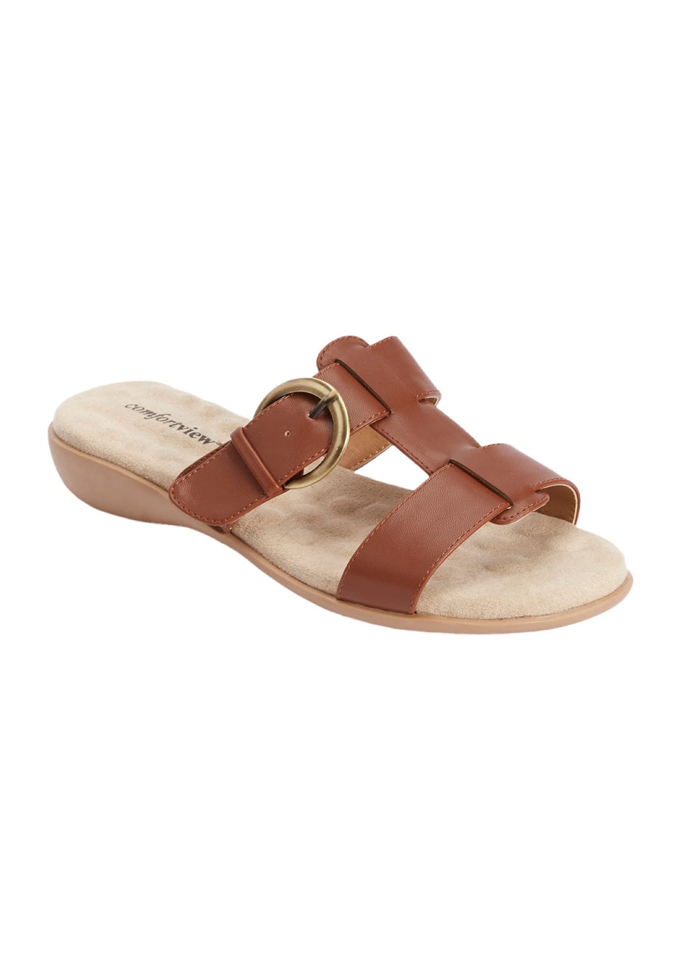 Comfortview Women's Wide Width The Dawn Sandal - Comfortable Casual Sandals for Wide Feet | Perfect for Walking, Travel & Summer Outfits