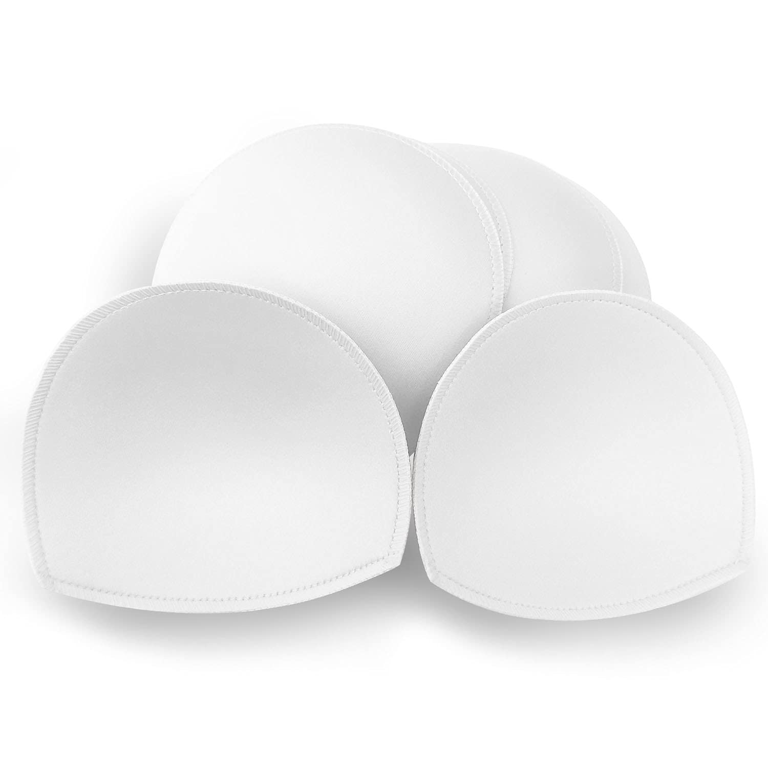 WMugthome 3-Pair Sewn Bra Pads Inserts for Women - Soft Removable Padding for Sports Bras, Yoga Bras & Push Up Bras - Nipple Coverage & Enhanced Comfort (Ideal for Gym, Workout & Everyday Wear)