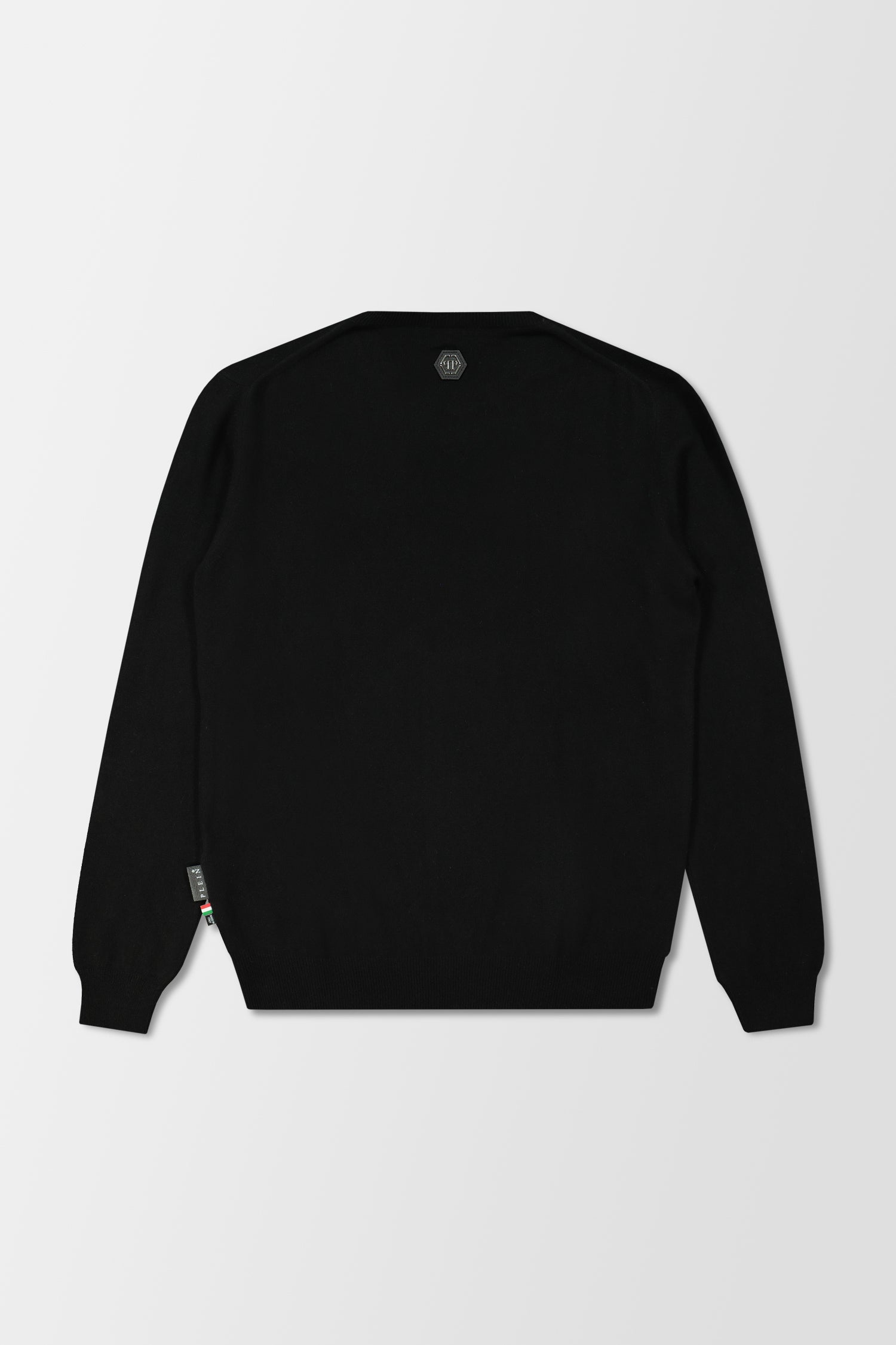 Philipp Plein Black Round Neck Long Sleeve Pullover Sweater for Men | Stylish Casual Winter Wear for Office & Outings