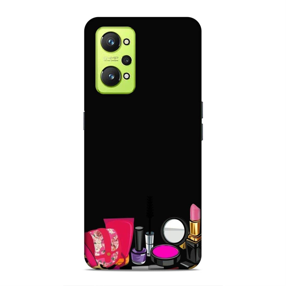 LETAPS® Printed Hard Phone Case for Realme GT Neo2 - Cute Girly Design with Mirror & Lipstick Holder | Stylish Protective Cover for Women | Perfect for Makeup Touch-ups, Daily Use & Gifts