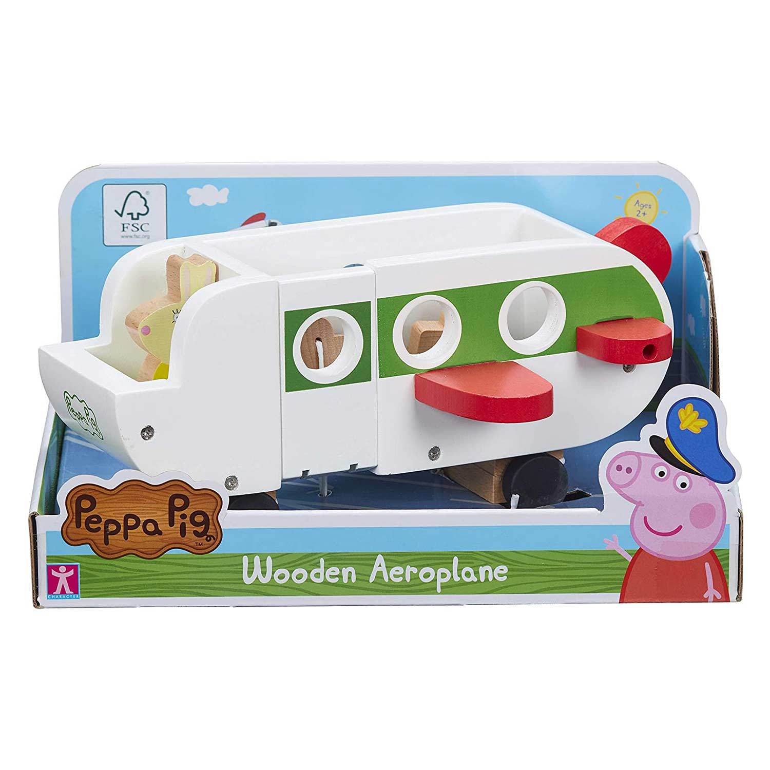 Peppa Pig Wooden Airplane Toy with Figure - Fun Pretend Play for Kids, Perfect for Imaginative Play and Storytelling at Home or Preschool