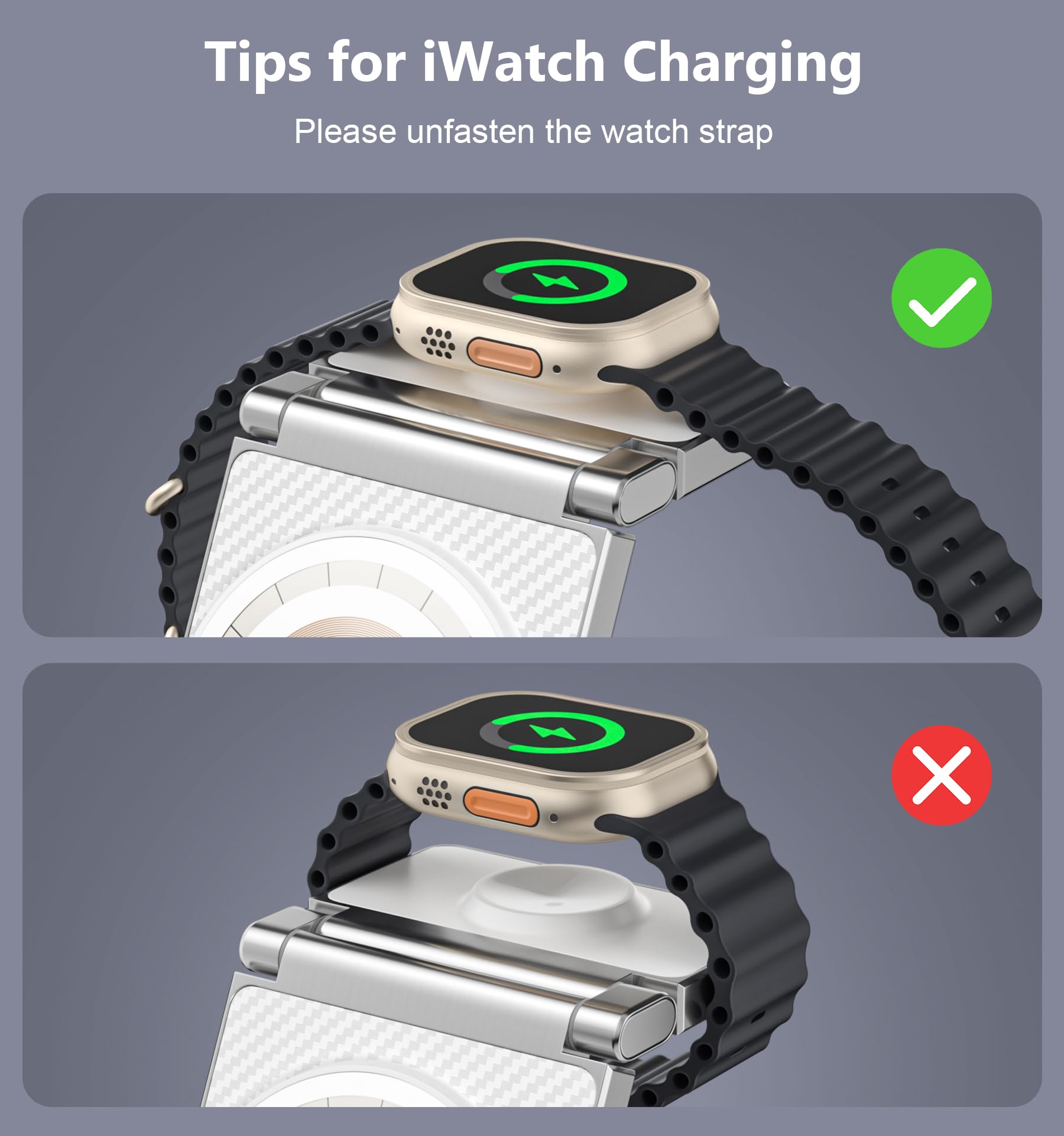 REOKILY 3-in-1 Magnetic Wireless Charging Station - Fast Charging Stand for iPhone 15/14/13/12 Pro/Max/Mini, Apple Watch & AirPods (1/2/3/Pro) | Bedside Nightstand Charger, Office Desk Organizer, Travel Companion