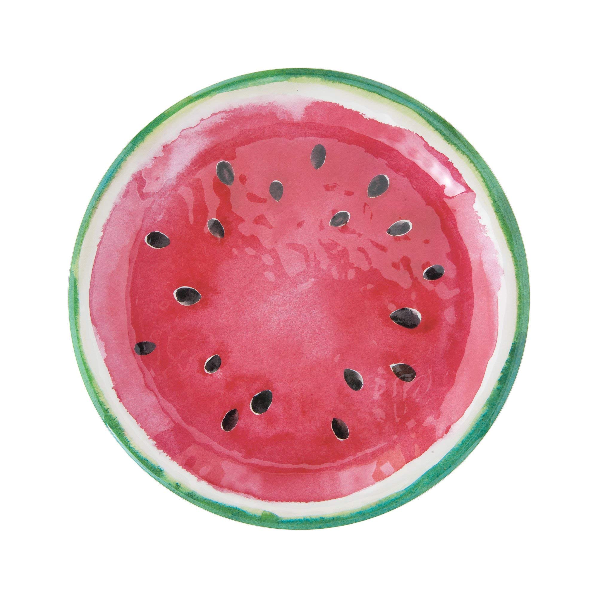 UPware 16-Piece Watermelon Melamine Dinnerware Set - Durable Outdoor Dishes with Plates & Bowls - Service for 4 - Vibrant Red - Perfect for Picnics, BBQs, Pool Parties & Outdoor Dining