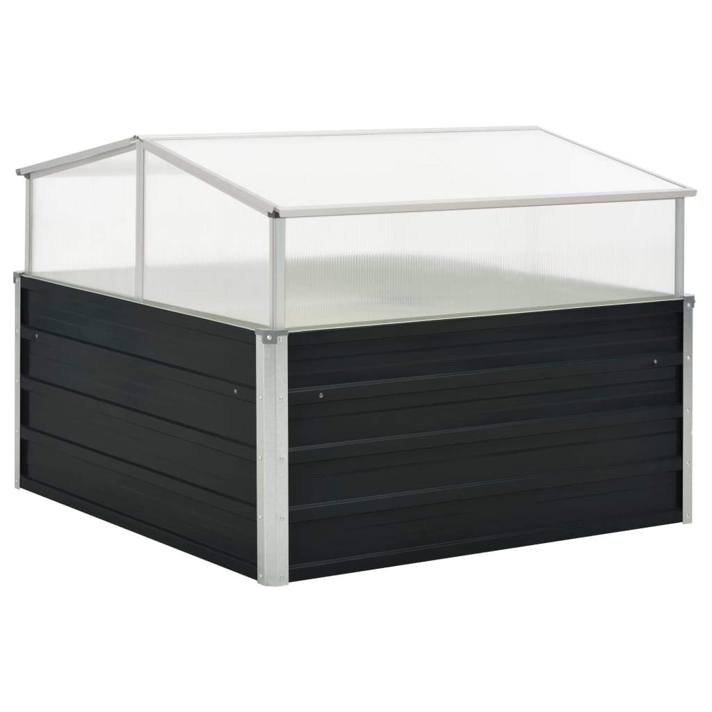 Premium Anthracite Galvanized Steel Greenhouse 39.4
