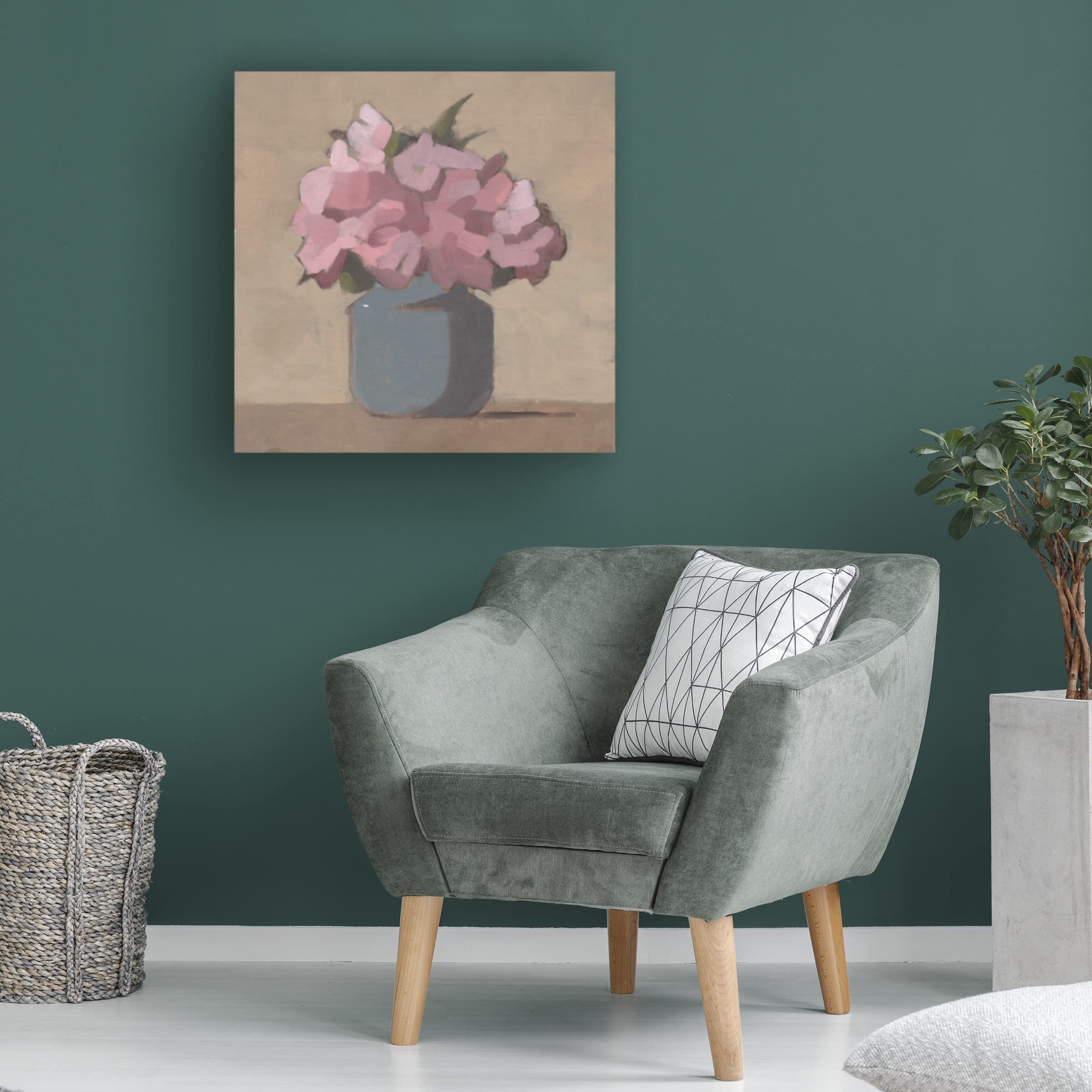 Jacob Green 'Spring Vase II' Floral Canvas Wall Art Print - Modern Home Decor for Living Room, Bedroom & Office