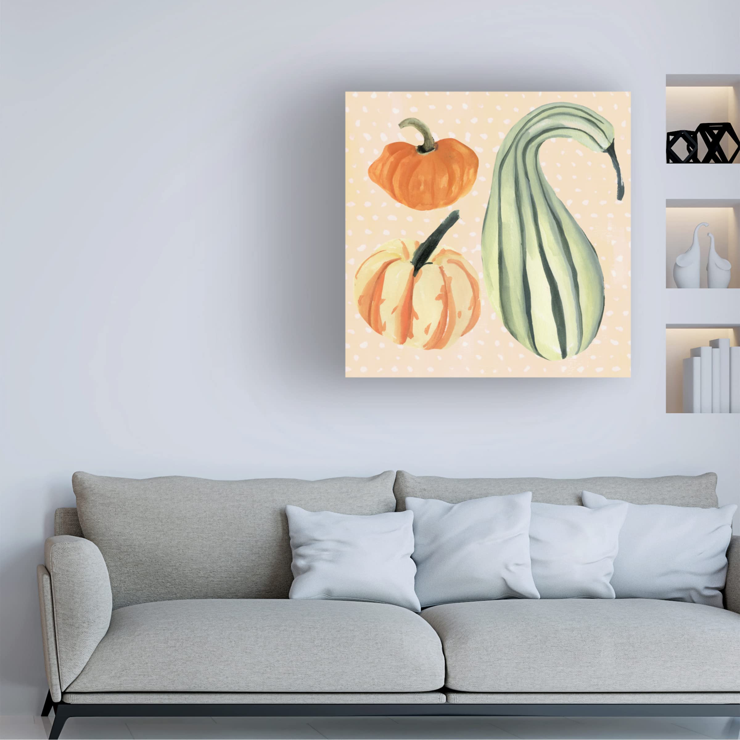 Annie Warren 'Decorative Gourd III' Canvas Wall Art Print - Modern Home Decor for Living Room, Bedroom & Office - Trademark Fine Art Collection