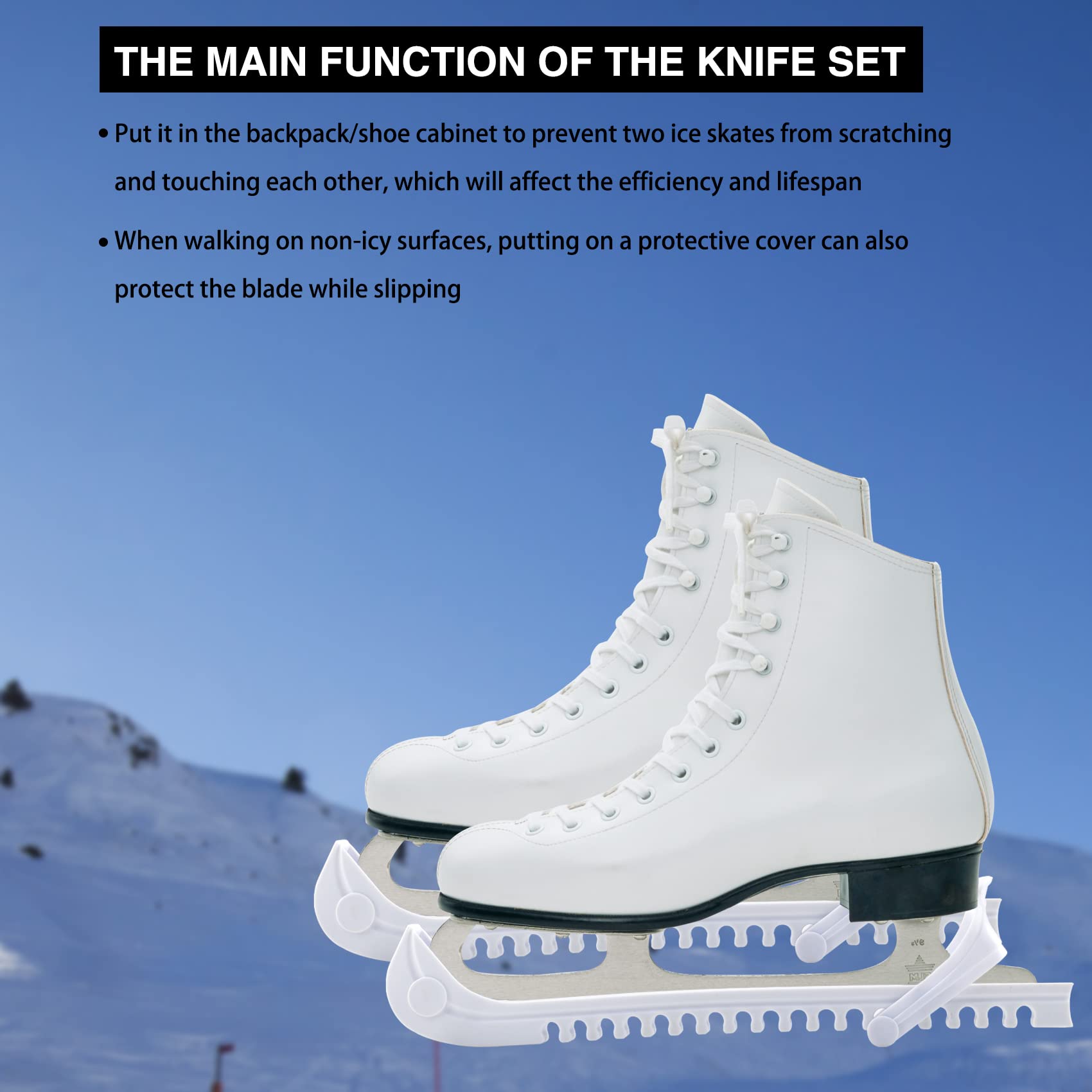 Premium Ice Skate Blade Guards - Adjustable Skate Protectors for Hockey & Figure Skates (1 Pair) - Protect Blades on Concrete, Floors & During Storage