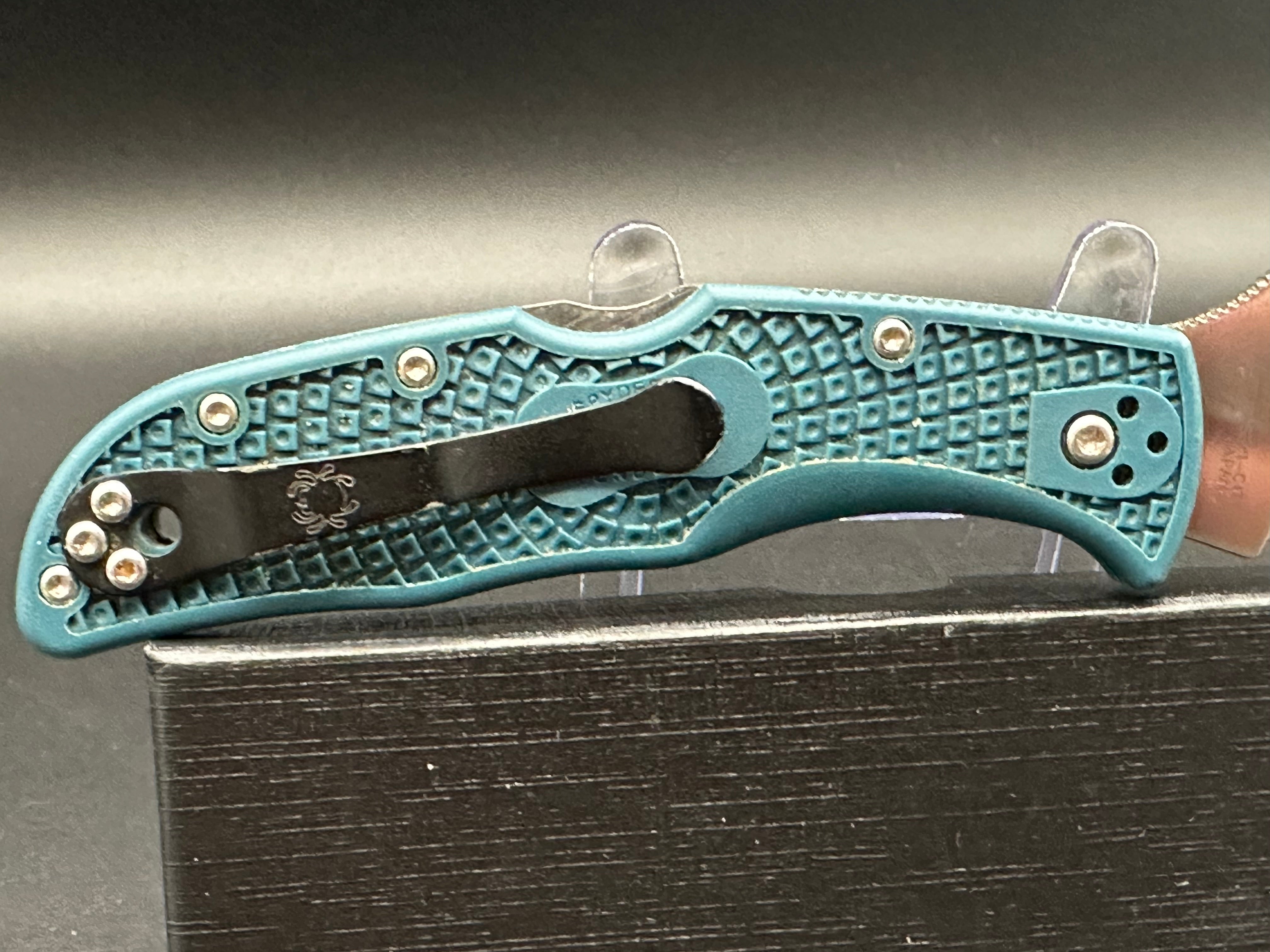 Spyderco Endela Lightweight Folding Knife - Blue FRN Handle, 3.41