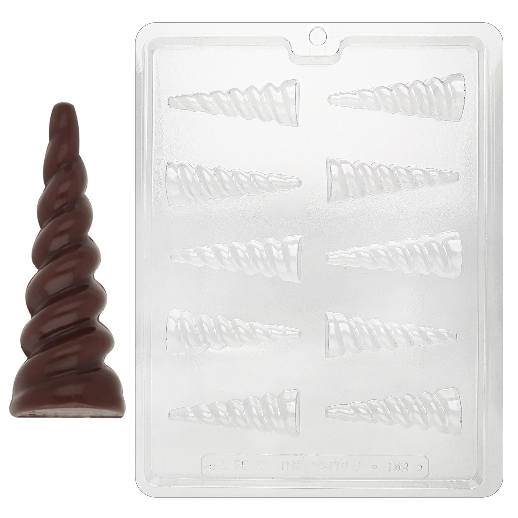 CybrTrayd Clear Unicorn Horn Chocolate Candy Mold for Baking & Party Decorations - Perfect for Birthday Cakes, Cupcake Toppers, and DIY Candy Making