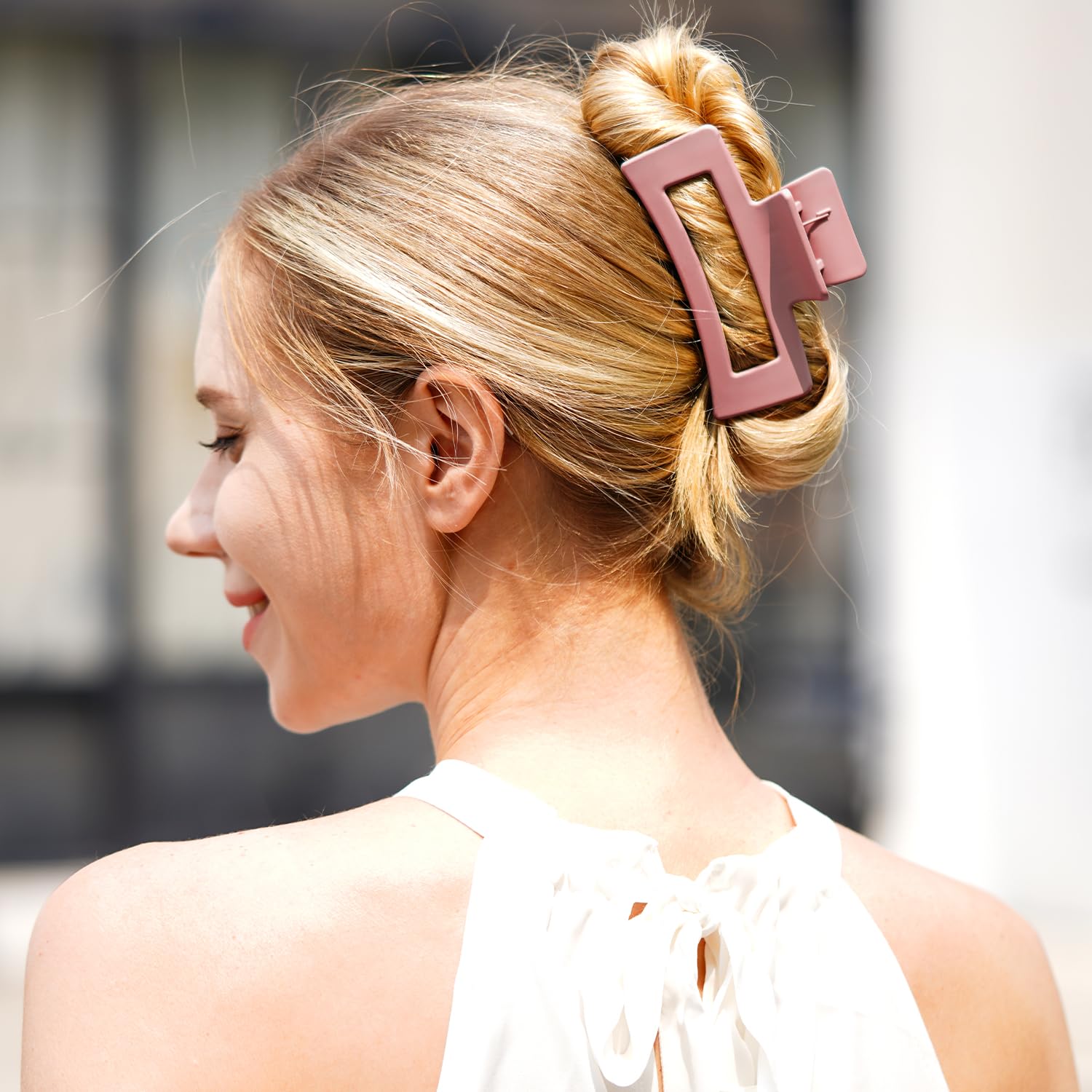 Matte Rectangle Hair Clips for Women - Non-Slip Jaw Clips for Thick/Thin Hair - Perfect for Work & Gym