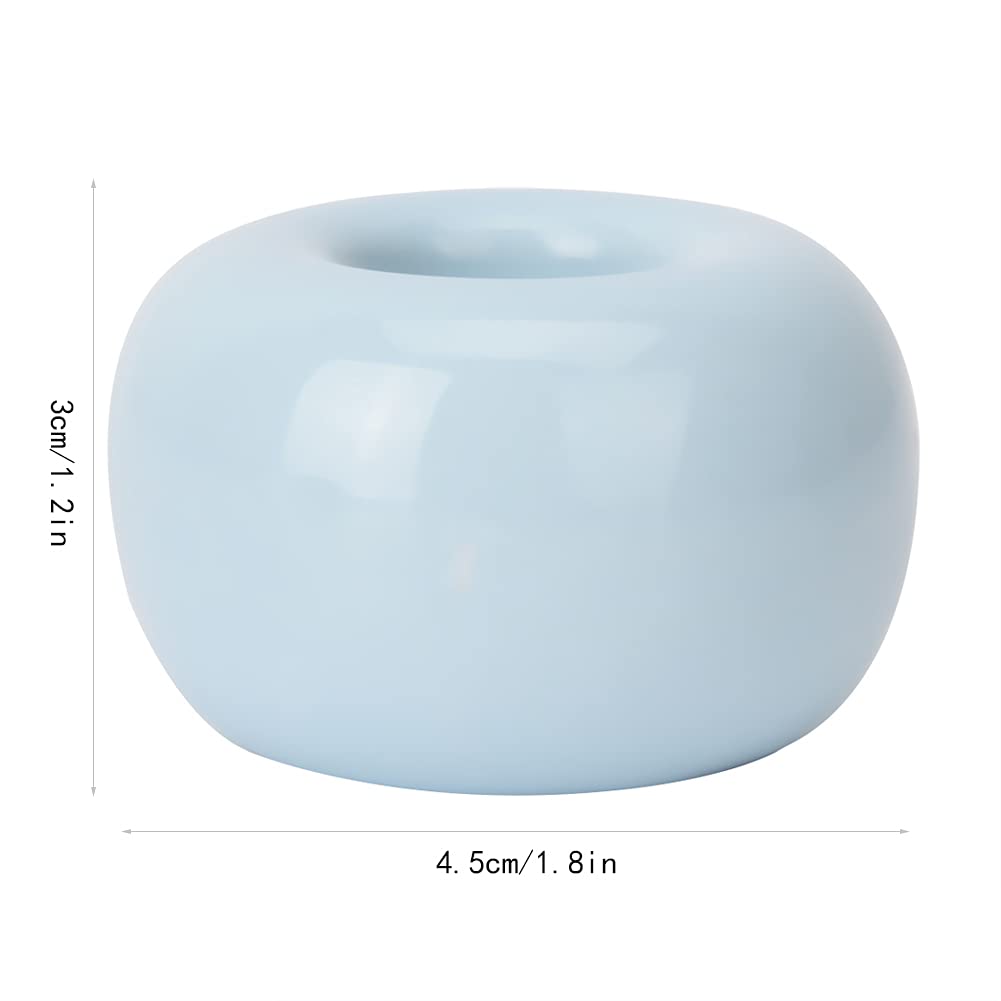 FTVOGUE Mini Ceramic Toothbrush Holder - Donut-Shaped Bathroom Organizer for Couples & Kids, Multi-Functional Toothbrush Stand with Cotton Swab Holder - Perfect for Small Bathrooms, Vanities & Travel