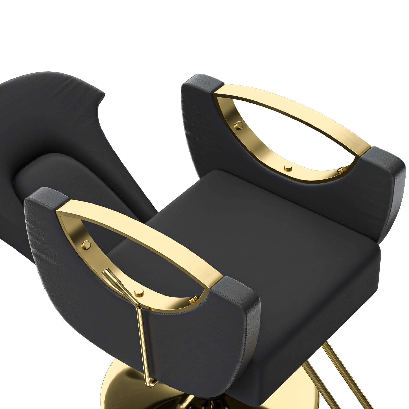 Premium Black & Gold Hydraulic Barber Chair - 360° Swivel, Height Adjustable & Reclining Salon Styling Chair with Lifting Headrest | Comfortable Hairdresser Chair for Salons, Barbershops & Home Use