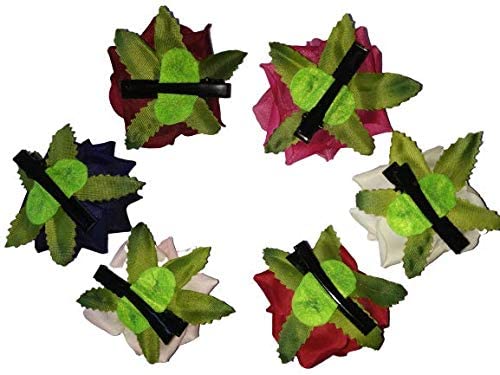 Vibrant Artificial Rose Hair Clips for Women & Girls - 6-Pack Floral Hair Accessories | Perfect for Weddings, Parties & Everyday Style