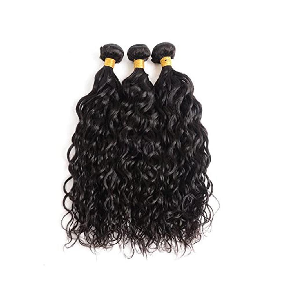 Bundle Deals With Closure Natural Curly Virgin Human Hair Natural Black - Perfect for Protective Styles, Weaves & Extensions