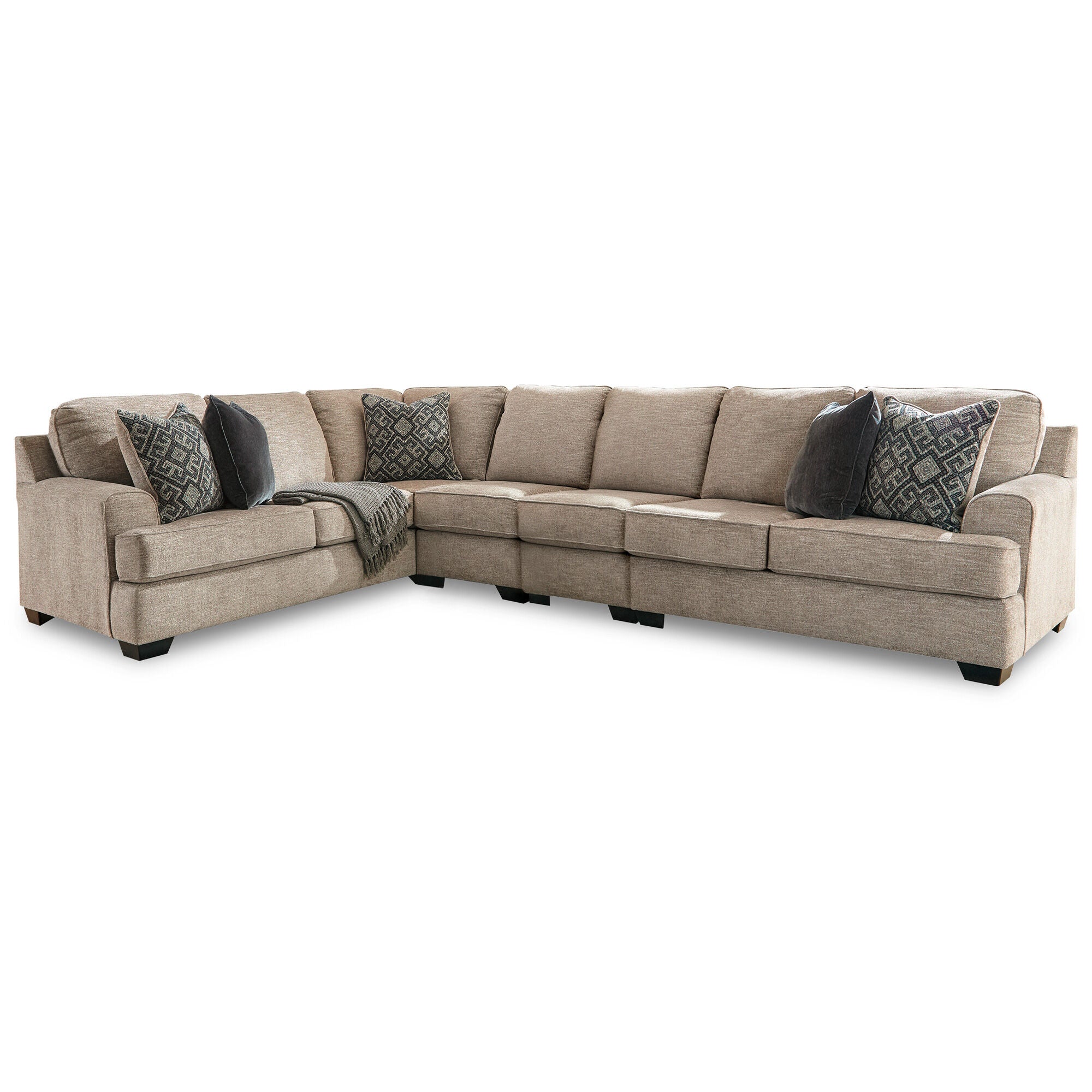 Bovarian 4-Piece Left Facing L-Shaped Sectional Sofa Set - Modern Living Room Furniture for Small Spaces & Apartments