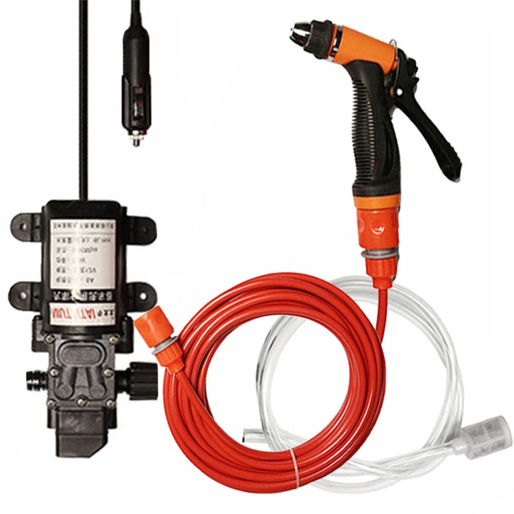 12V High Pressure Car Wash Gun Pump - Portable Electric Car Washer for Auto Cleaning & Detailing | Perfect for Home, Garage & Outdoor Vehicle Washing
