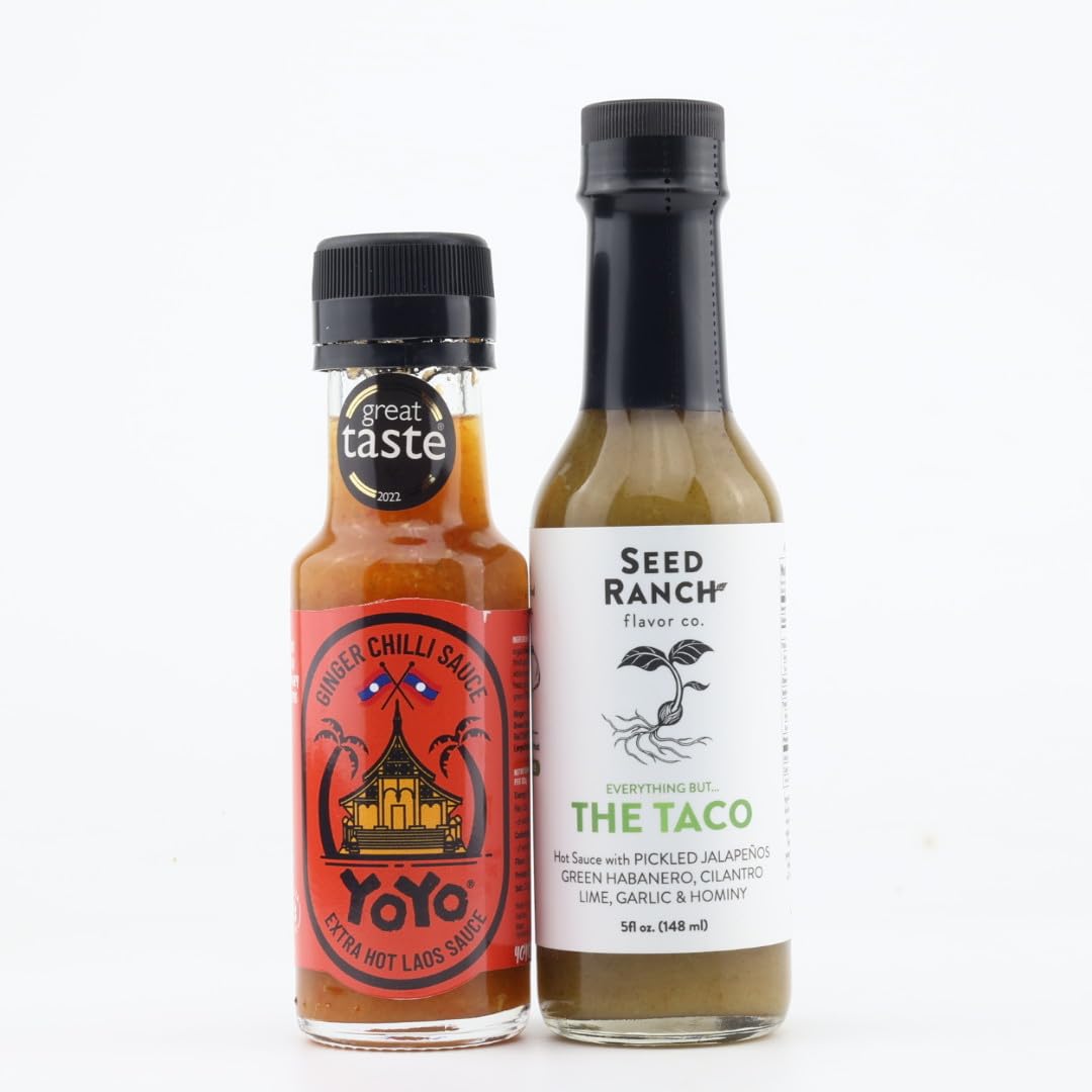Hot Sauce Variety Pack - 10 Spicy Flavors Including Da Bomb, Heartbeat Red Habanero & Dave's Insanity | Perfect for Wings, Tacos, Burgers & BBQ | Gourmet Hot Sauce Gift Set for Heat Lovers