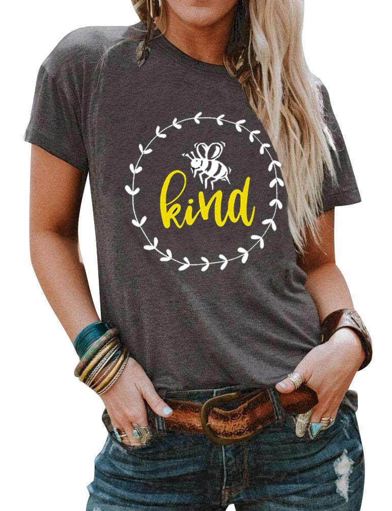 Bee Kind Women's Graphic T-Shirt - Cute & Inspirational Tee for Casual Wear, Work, or Everyday Outfits