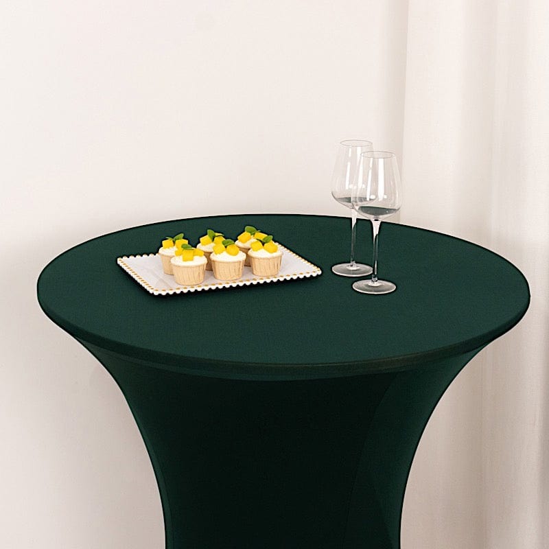 36 Elegant Spandex Cocktail Table Covers - High Top Style Stretch Tablecloths for Round Tables - Perfect for Weddings, Parties & Home Decor