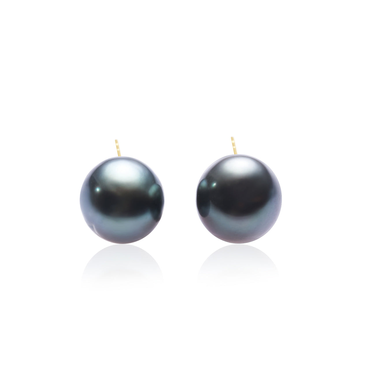 18K Gold Tahitian Baroque Pearl Stud Earrings - AAA Grade Natural Black Pearls for Women | Luxury Jewelry Gift for Anniversary, Wedding & Special Occasions