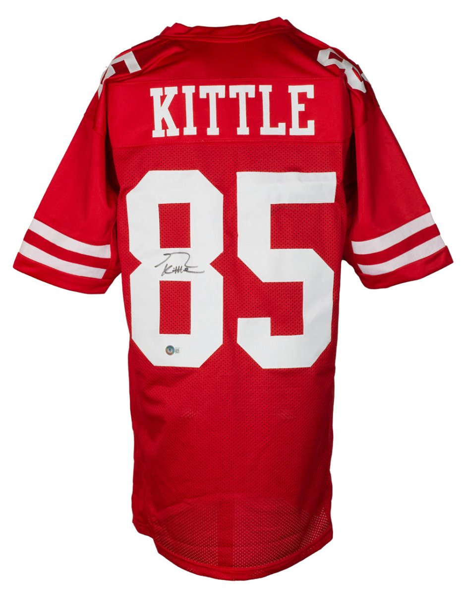 Authentic George Kittle San Francisco 49ers Signed Red Football Jersey - Limited Edition Collectible for NFL Fans, Sports Memorabilia & Home Decor Display
