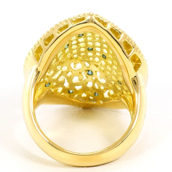 18K Yellow Gold Blue Diamond Ring for Women - Elegant Solitaire Engagement & Wedding Band - Perfect for Proposals, Anniversaries, and Special Occasions