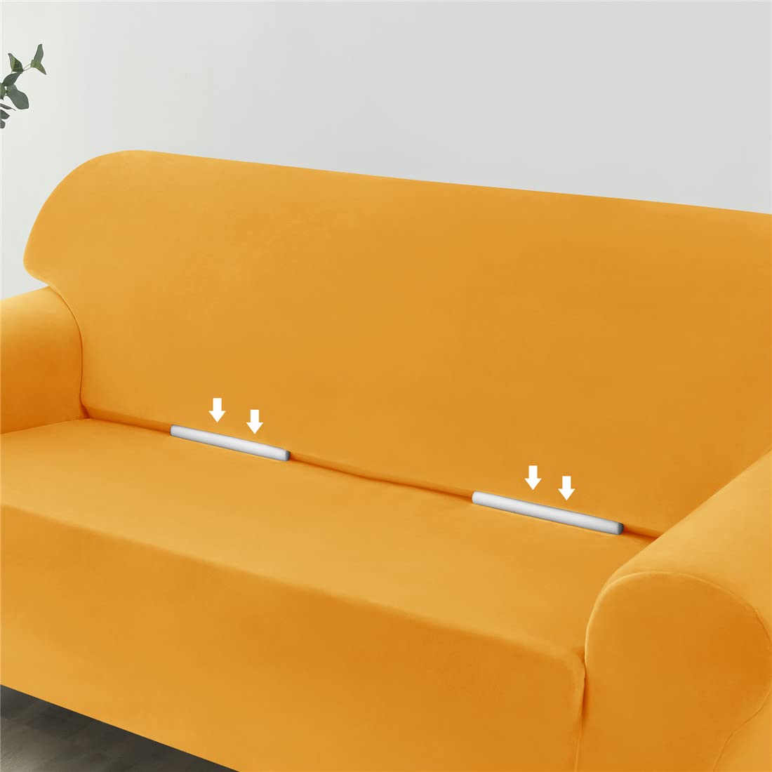 Velvet Stretch Sofa Slipcover for 3-Cushion Couch - 1-Piece Elastic Furniture Protector Cover, Machine Washable - Perfect for Living Room, Apartment & Pet-Friendly Homes