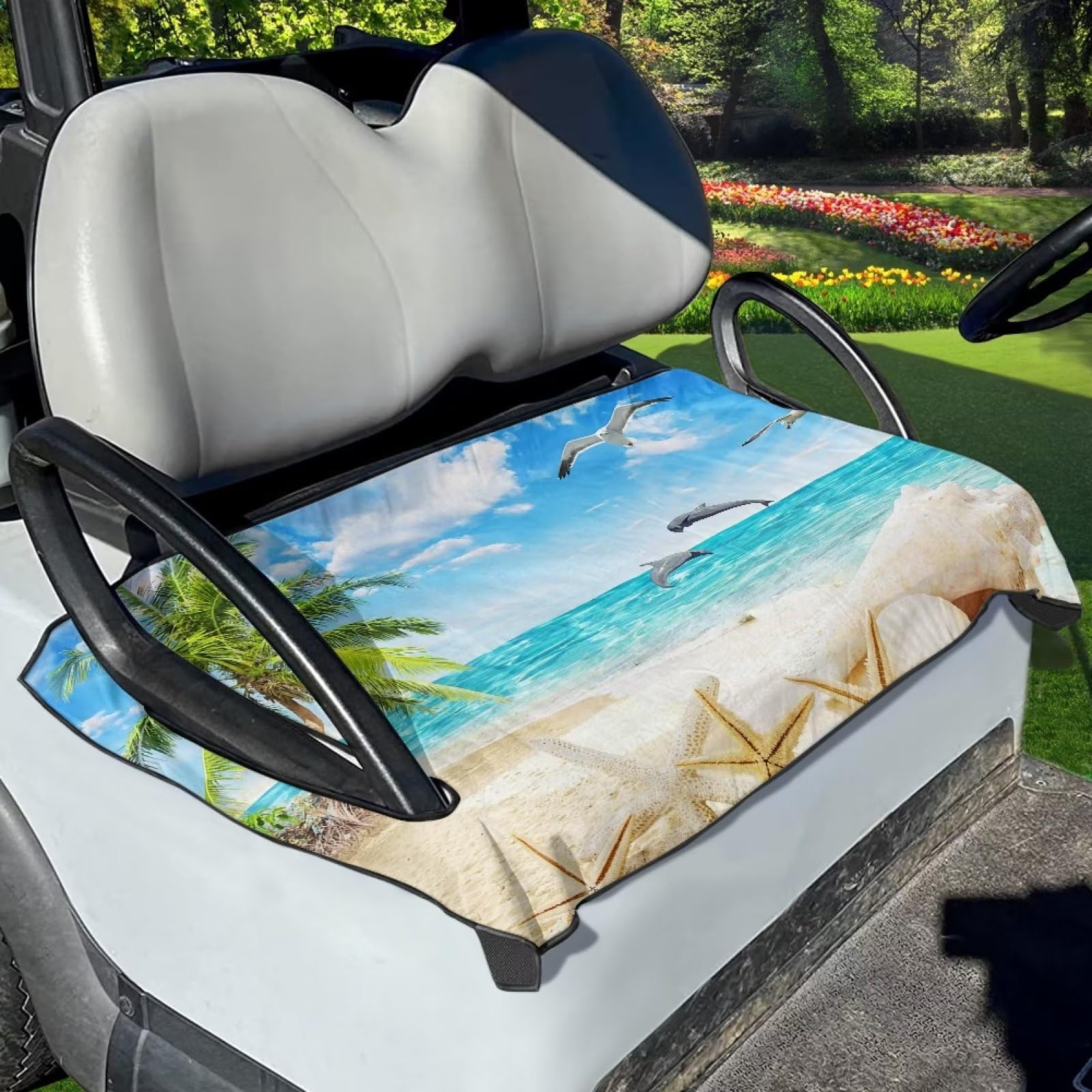 Yewattles Universal Golf Cart Seat Cover - Personalized, Summer Outdoor, Anti-Hot, Fits Club Car - Perfect for Golf Courses, Resorts & Outdoor Events